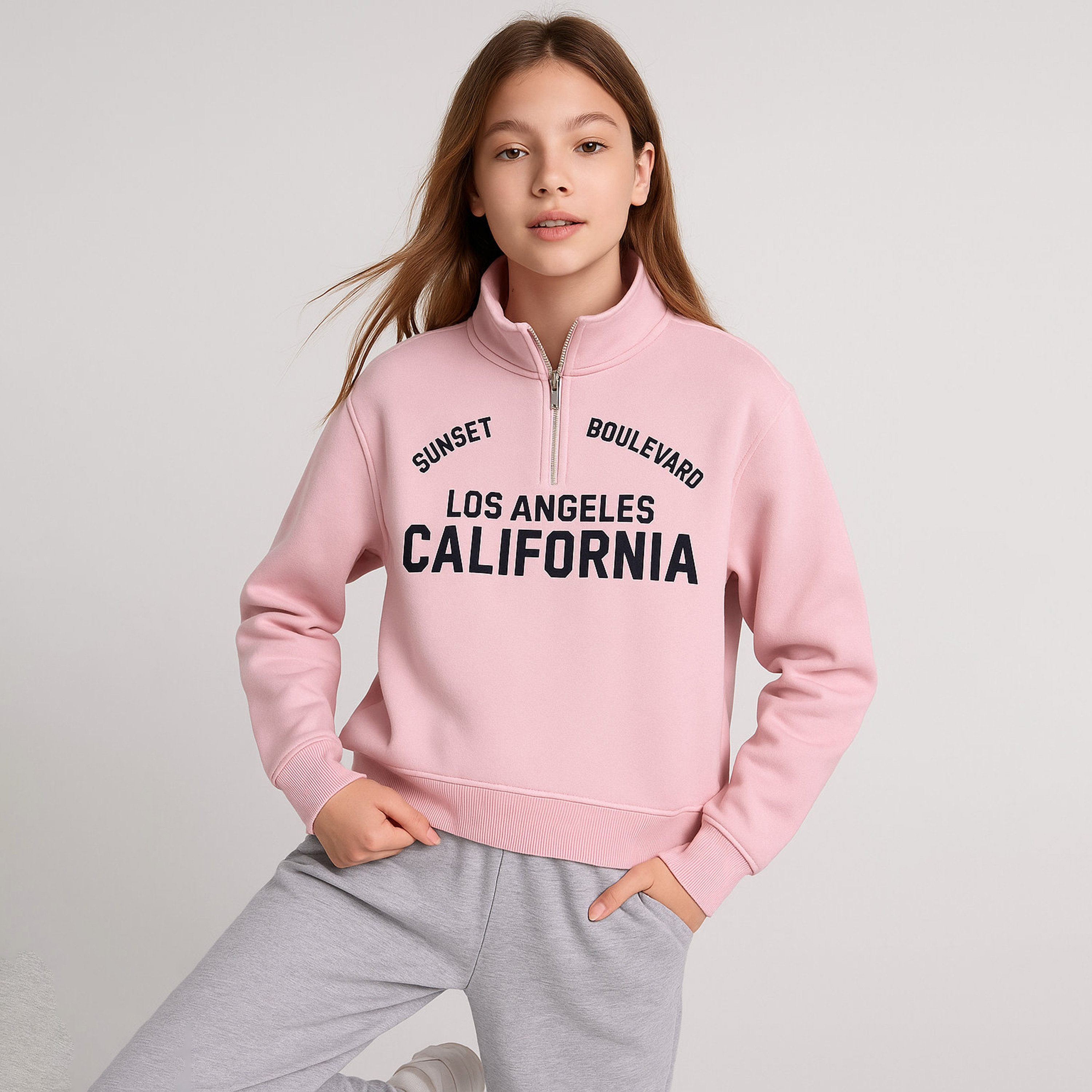 Victor and Jane Los Angeles California Printed Sweatshirt-girls-clothing-winterwear-sweatshirts-image-2