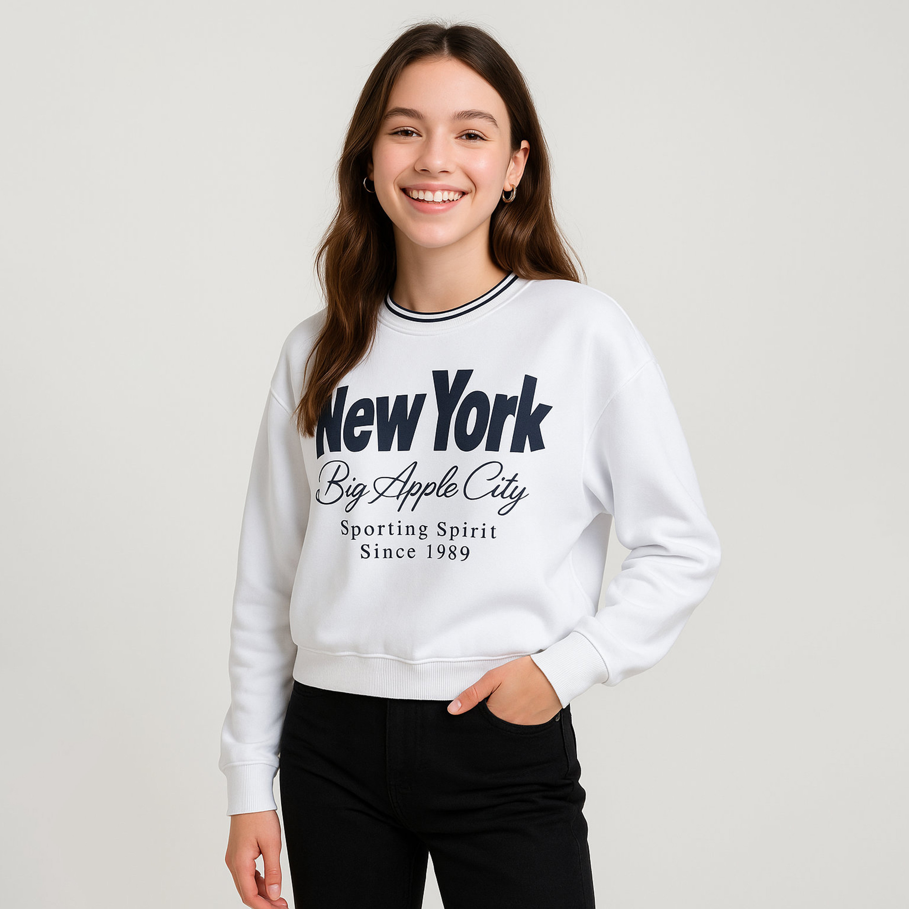 Victor and Jane New York Big Apple Printed Sweatshirt-girls-clothing-winterwear-sweatshirts-image-2