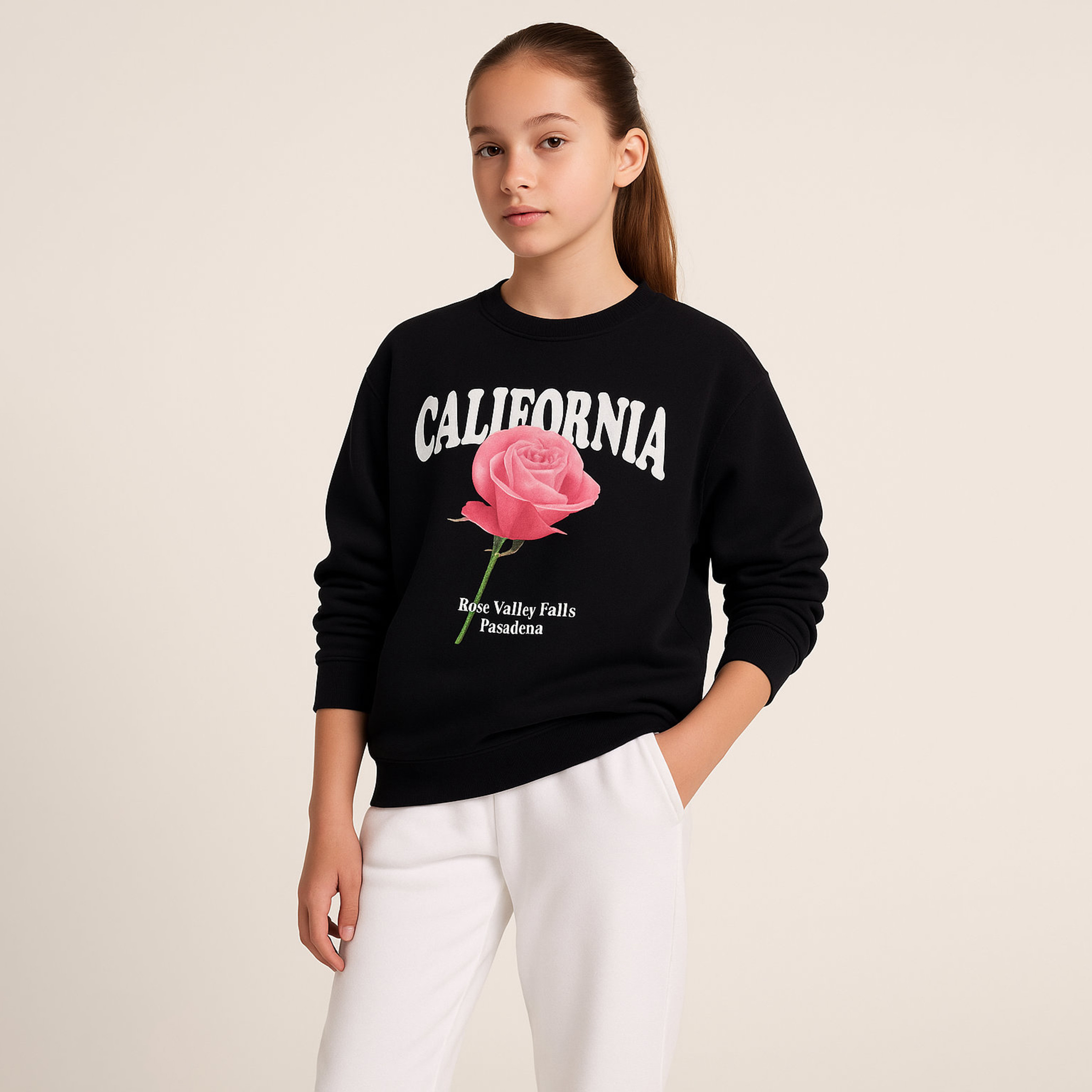 سويت شيرت بطبعة كاليفورنيا روز من فيكتور اند جين-girls-clothing-winterwear-sweatshirts-image-1