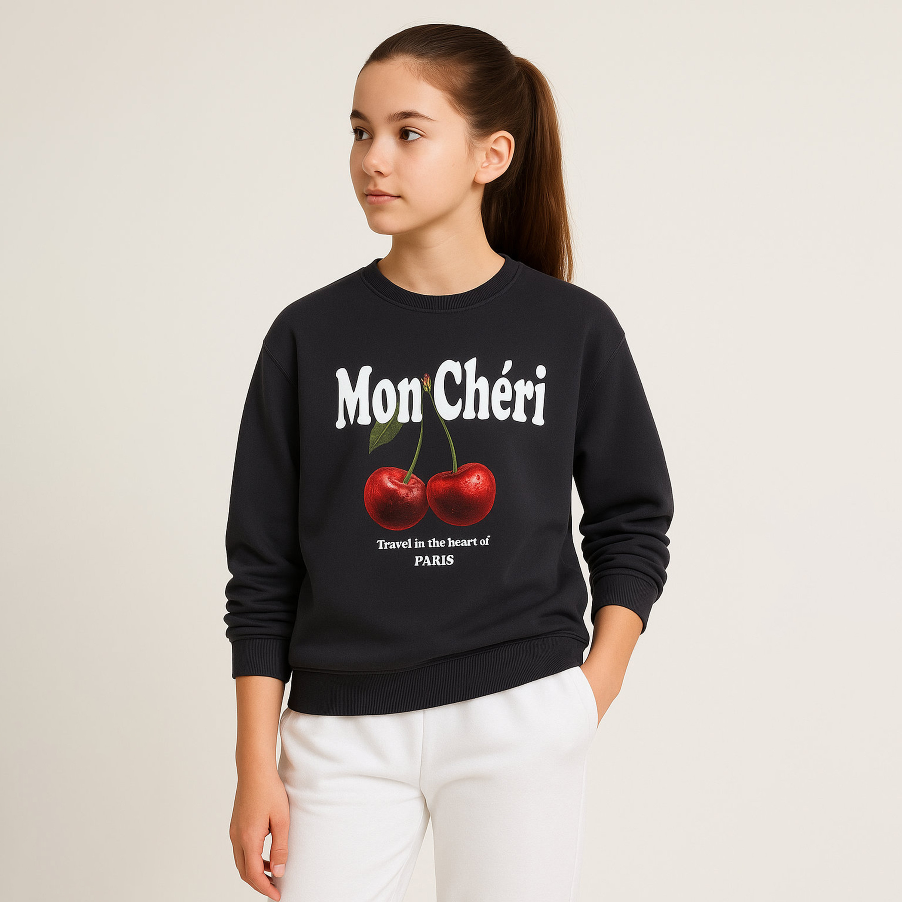 سويت شيرت بطبعة كرز مون شيري من فيكتور اند جين-girls-clothing-winterwear-sweatshirts-image-1