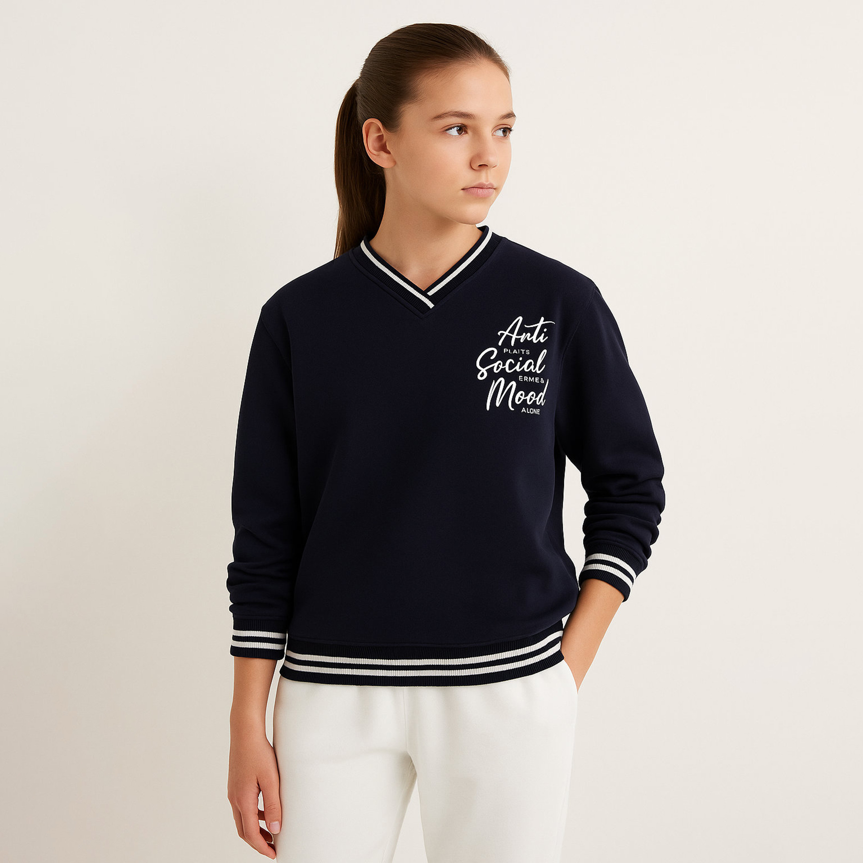 Victor and Jane Anti Social Mood Printed Sweatshirt-girls-clothing-winterwear-sweatshirts-image-1