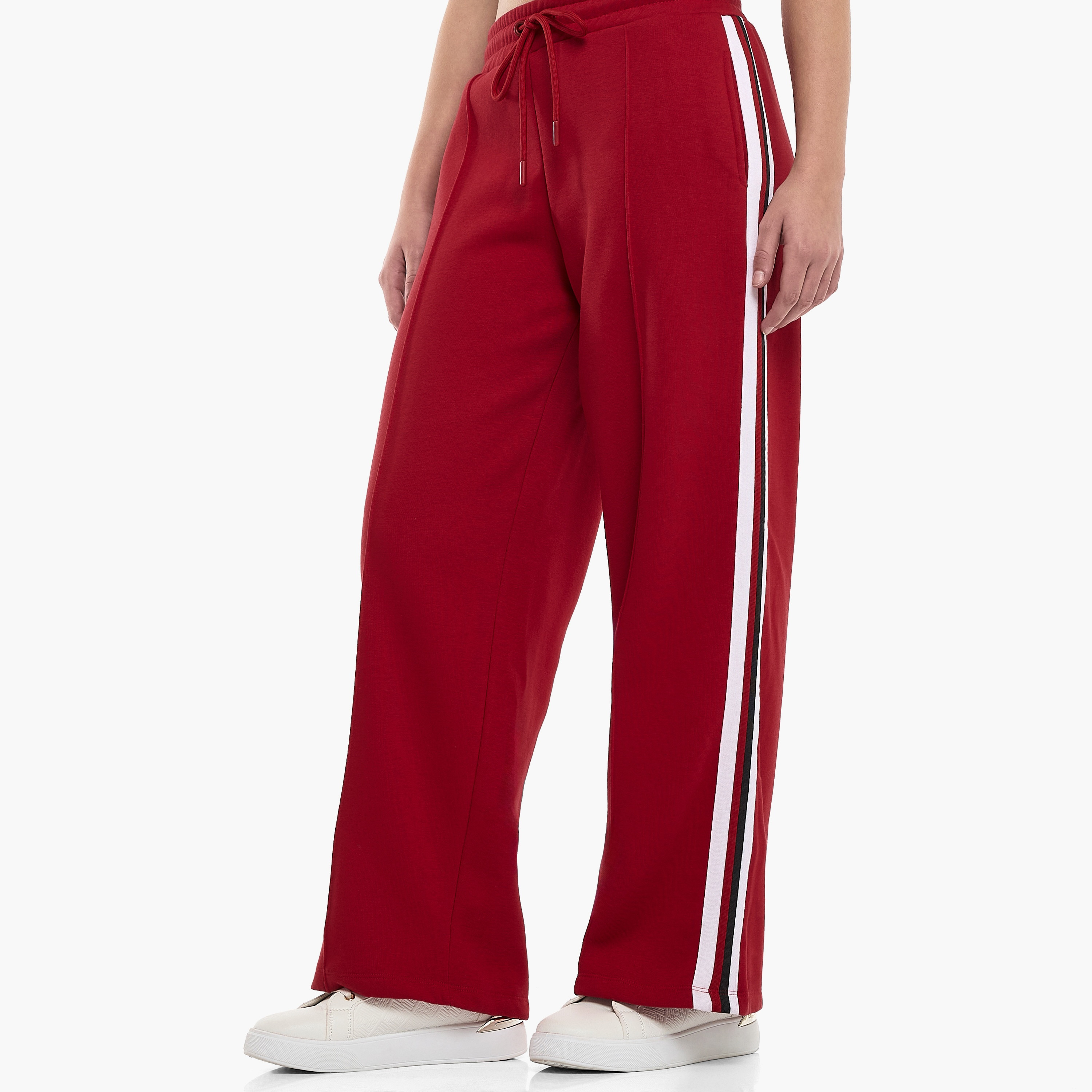 Victor and Jane 2-Piece Red Cropped Solid Sweatshirt with Pants-girls-clothing-winterwear-setsandcoords-image-4