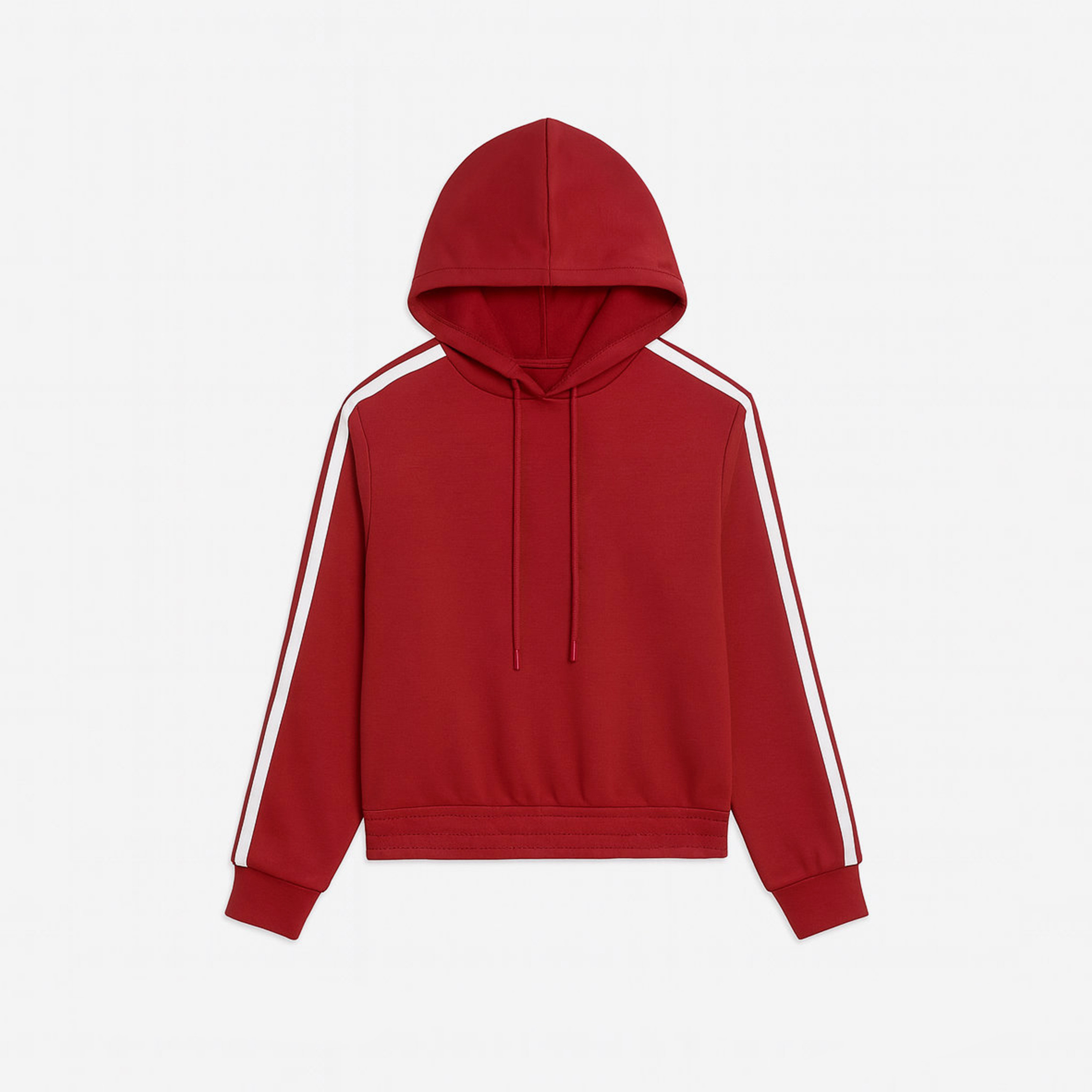 Victor and Jane 2-Piece Red Cropped Solid Sweatshirt with Pants-girls-clothing-winterwear-setsandcoords-image-5