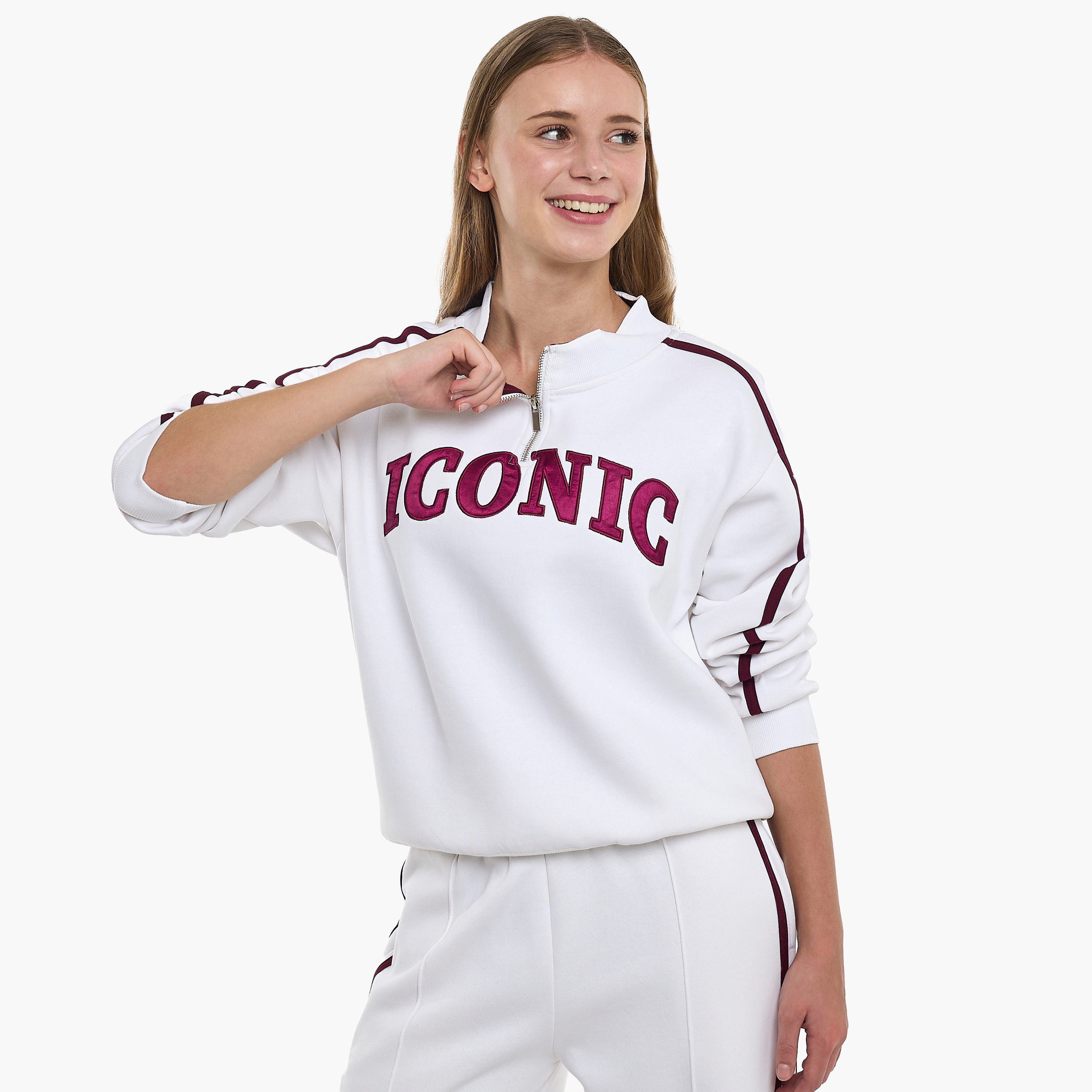 Victor and Jane 2-Piece Iconic Half-Zip Printed Sweatshirt with Pants-girls-clothing-winterwear-setsandcoords-image-5