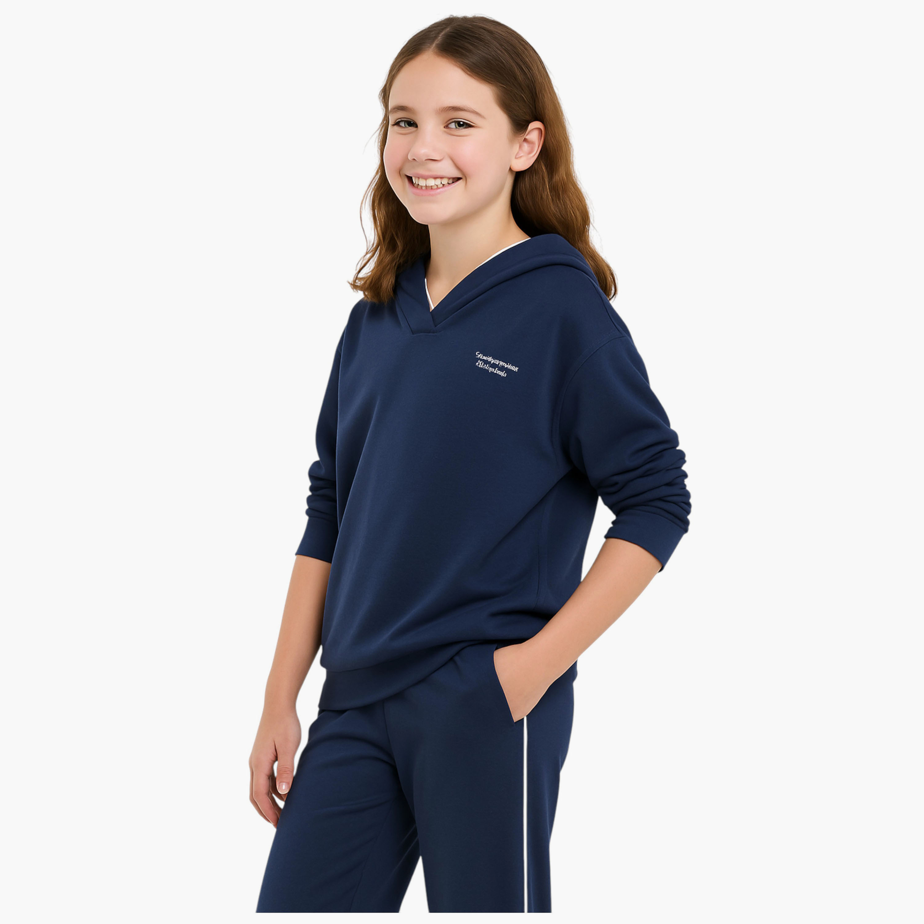 طقم من قطعتين هودي سادة مع بنطلون من فيكتور اند جين-girls-clothing-winterwear-setsandcoords-image-4