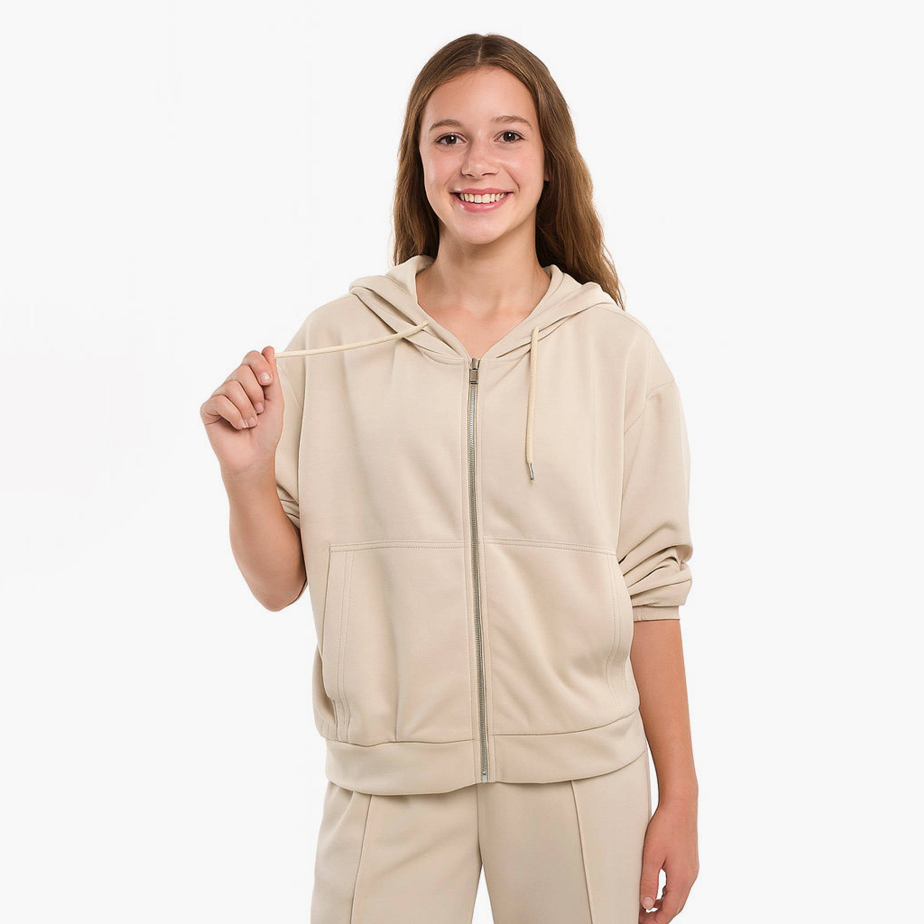 طقم من قطعتين هودي سادة مع بنطلون من فيكتور اند جين-girls-clothing-setsandcoords-image-3