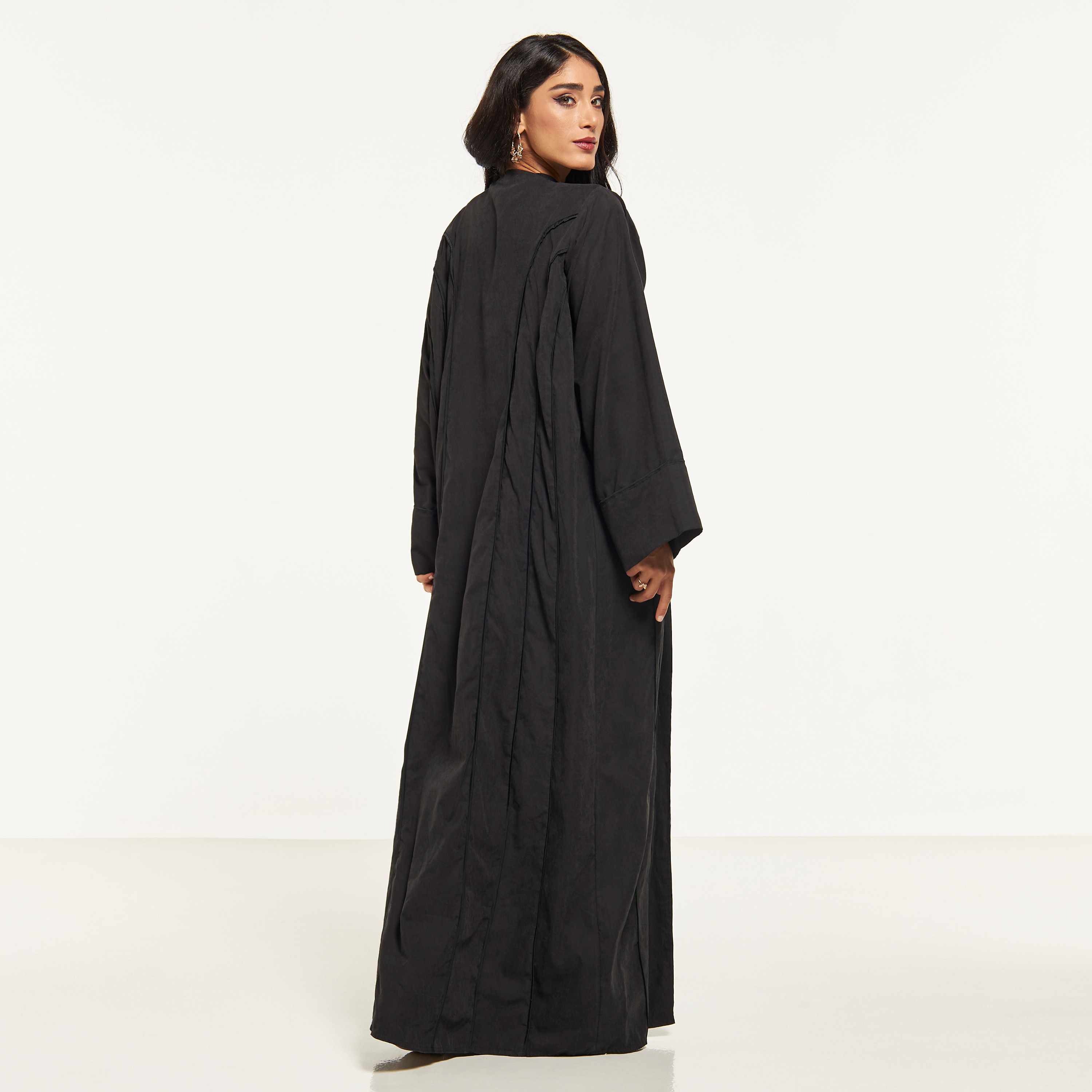Malikah Striped Detail Abaya with Hijab-women-arabicclothing-abayas-image-5