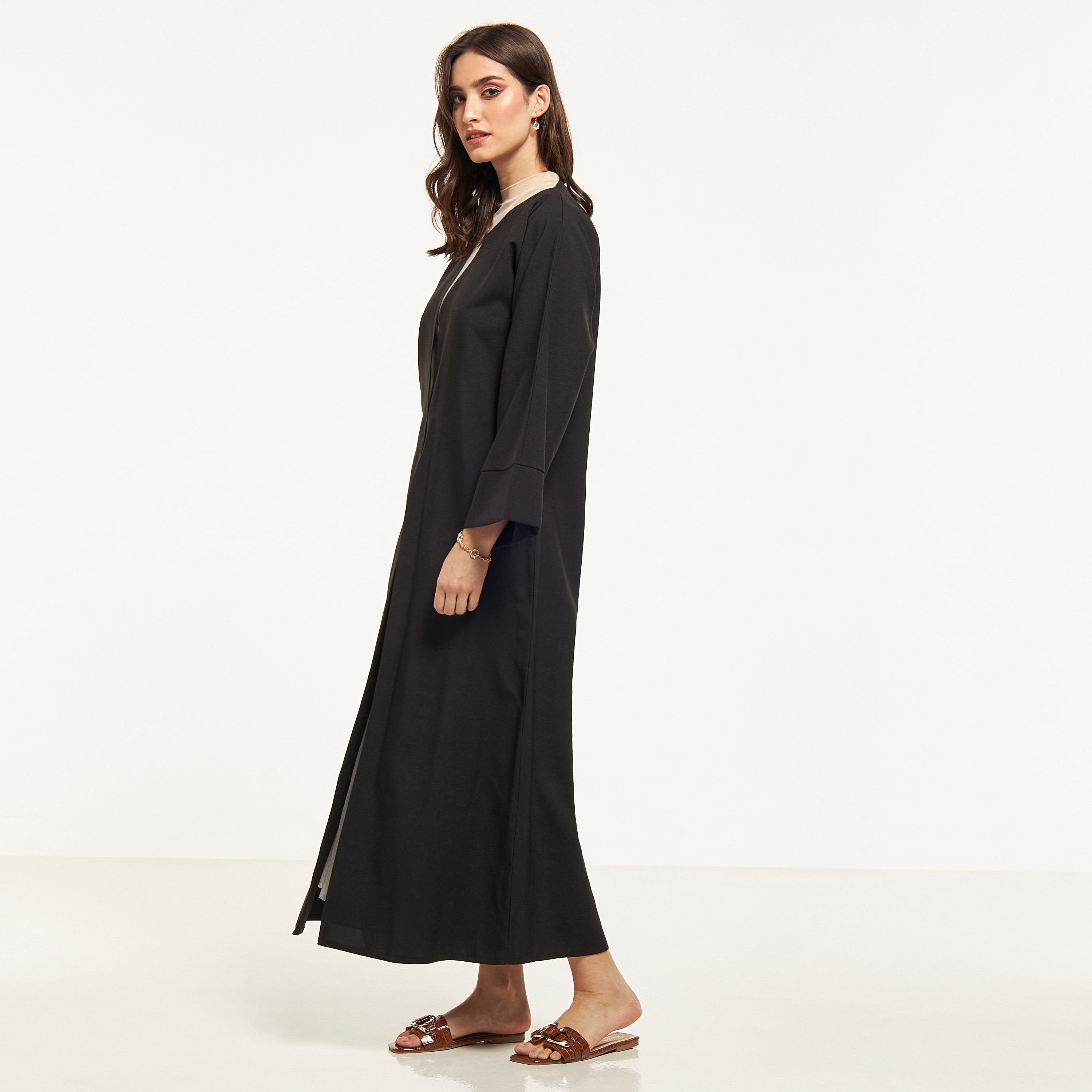 Malikah Solid Abaya with Hijab-women-arabicclothing-abayas-image-1