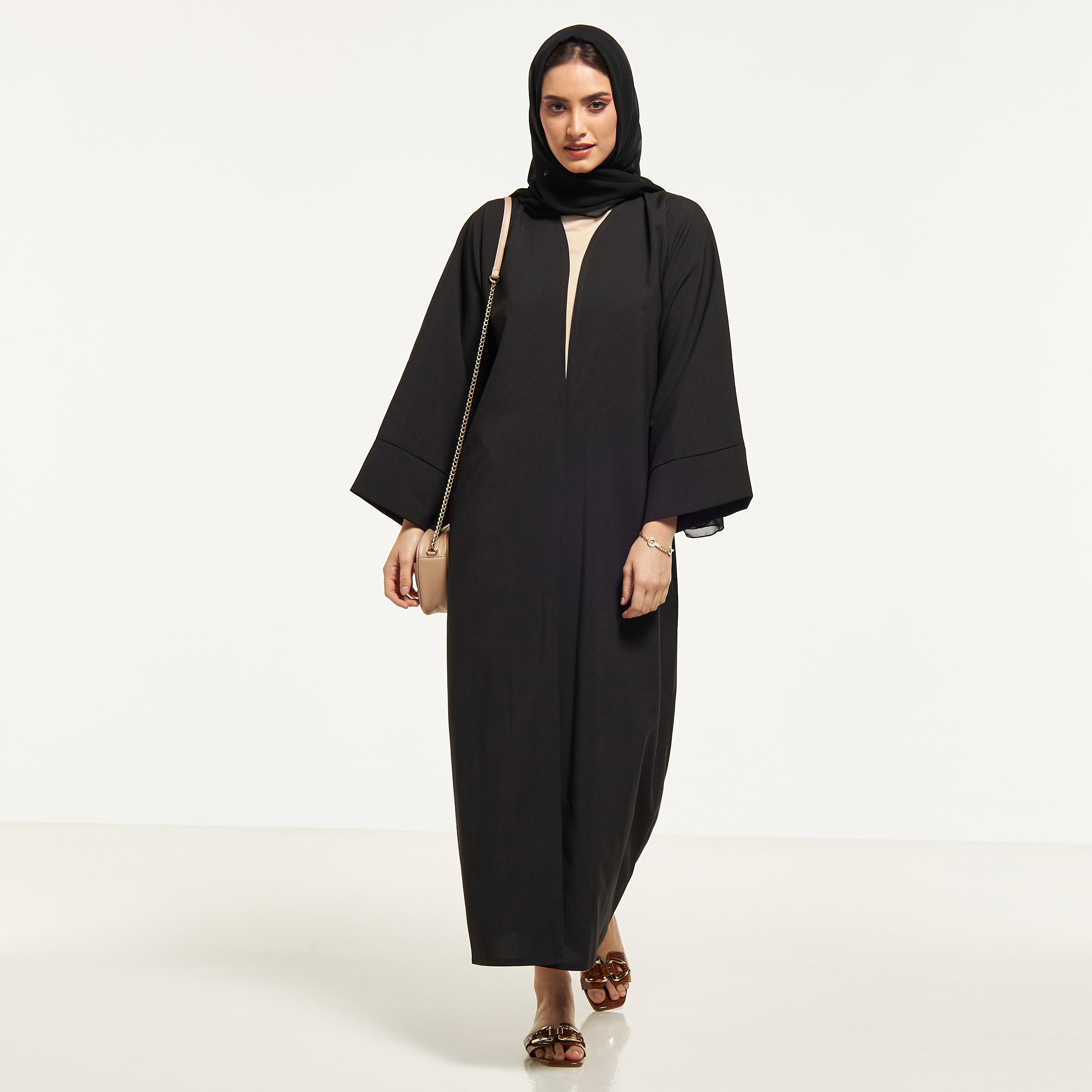 Malikah Solid Abaya with Hijab-women-arabicclothing-abayas-image-4