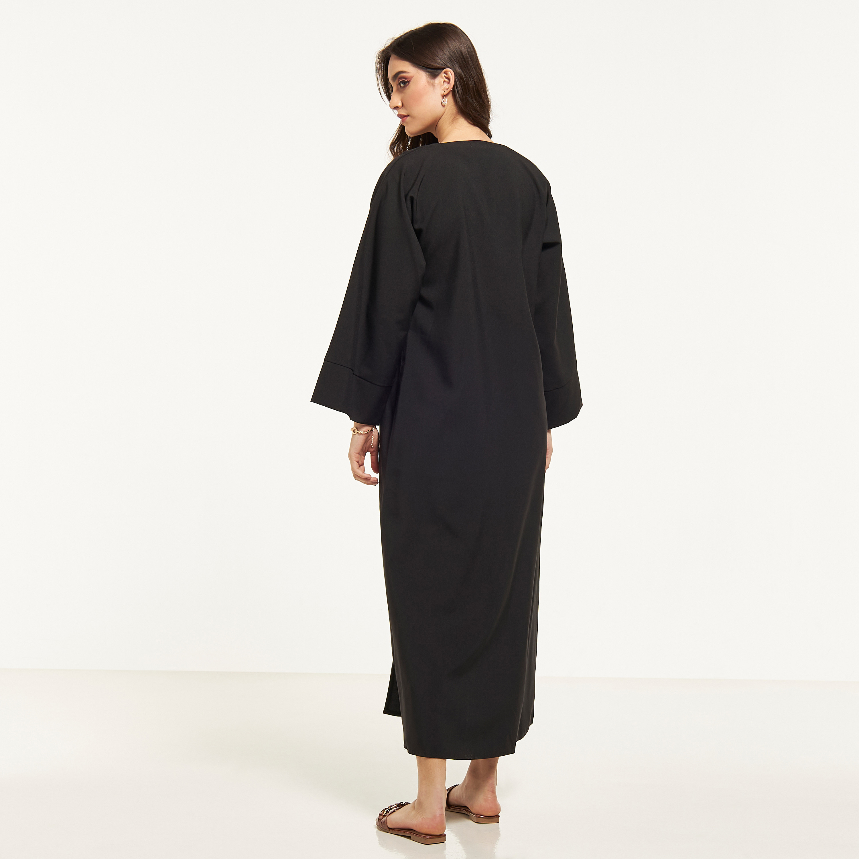 Malikah Solid Abaya with Hijab-women-arabicclothing-abayas-image-5