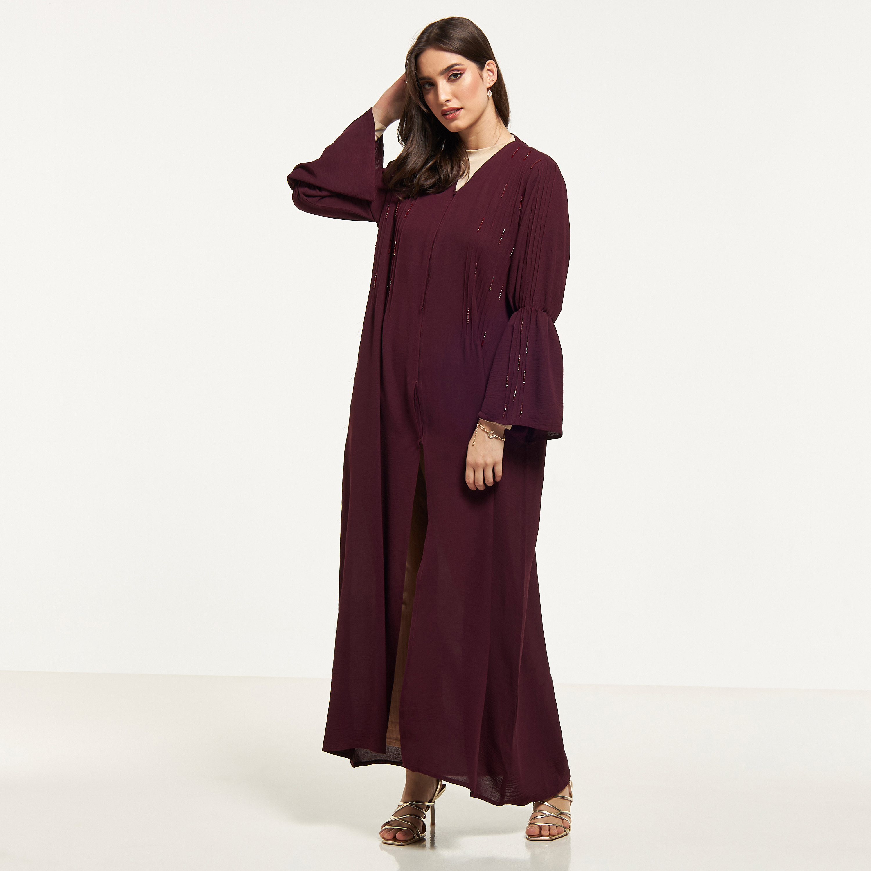 Malikah Bead Embellished Abaya with Hijab-women-arabicclothing-abayas-image-1