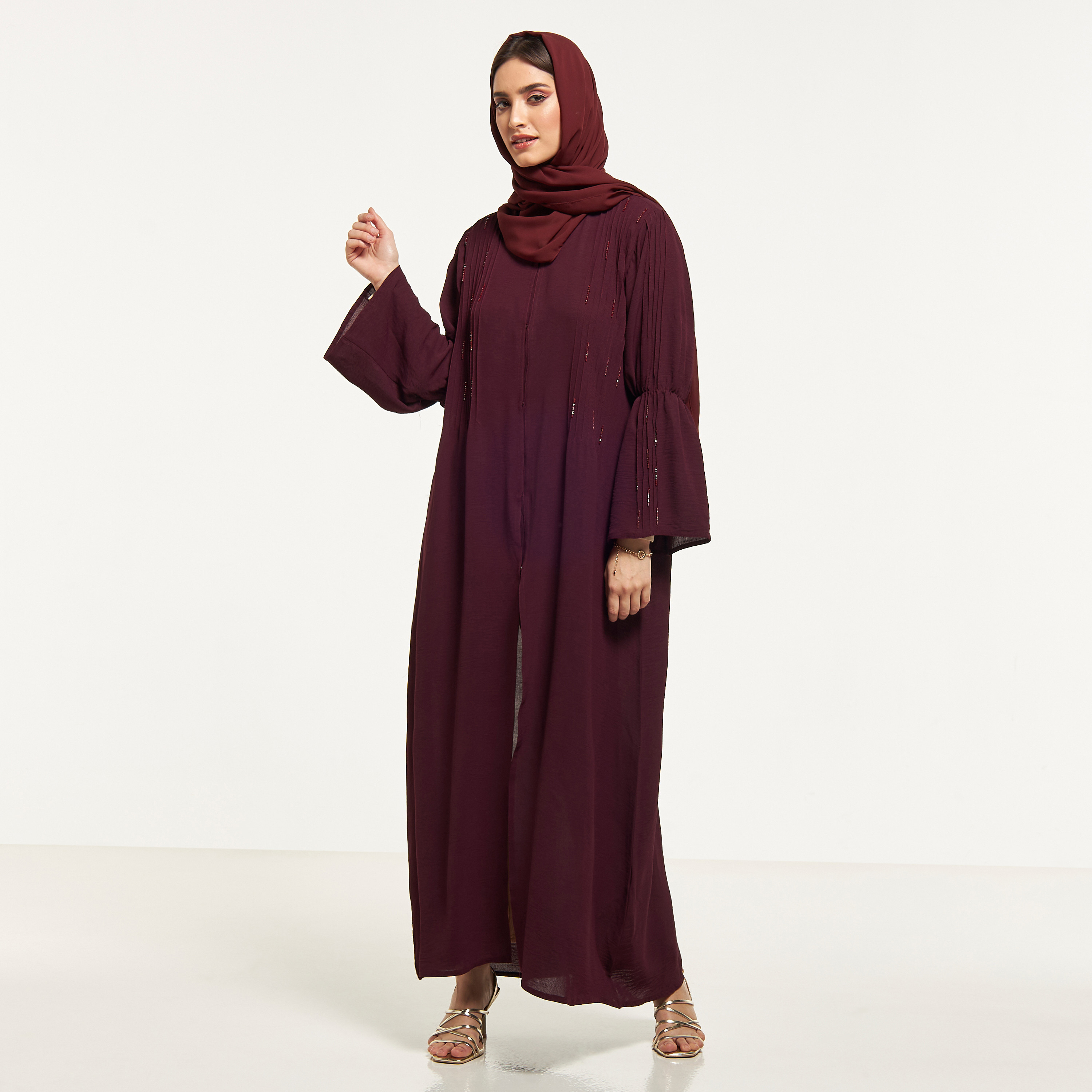Malikah Bead Embellished Abaya with Hijab-women-arabicclothing-abayas-image-4