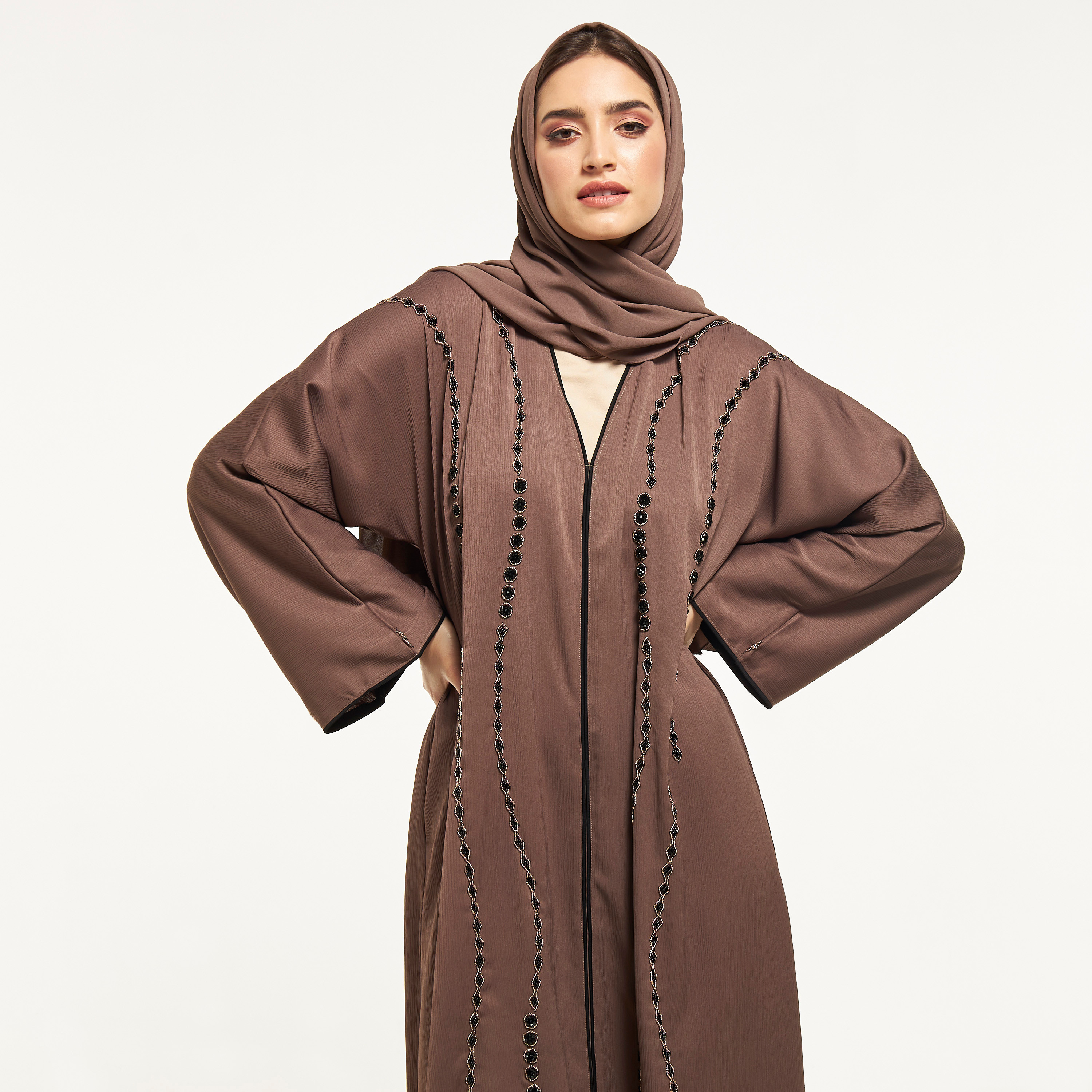Malikah Bead Embellished Abaya with Hijab-women-arabicclothing-abayas-image-2