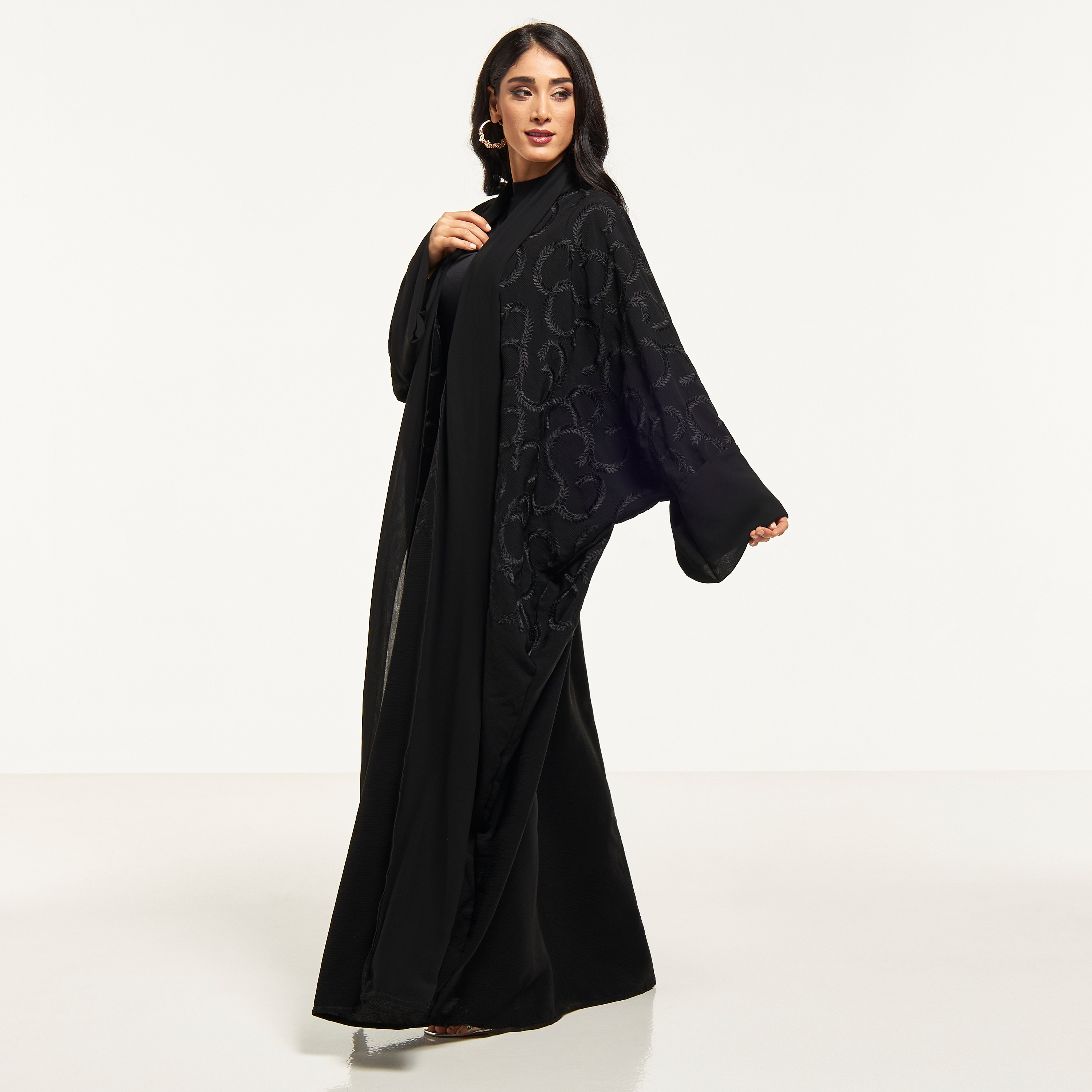 Malikah Embroidered Abaya with Hijab-women-arabicclothing-abayas-image-1