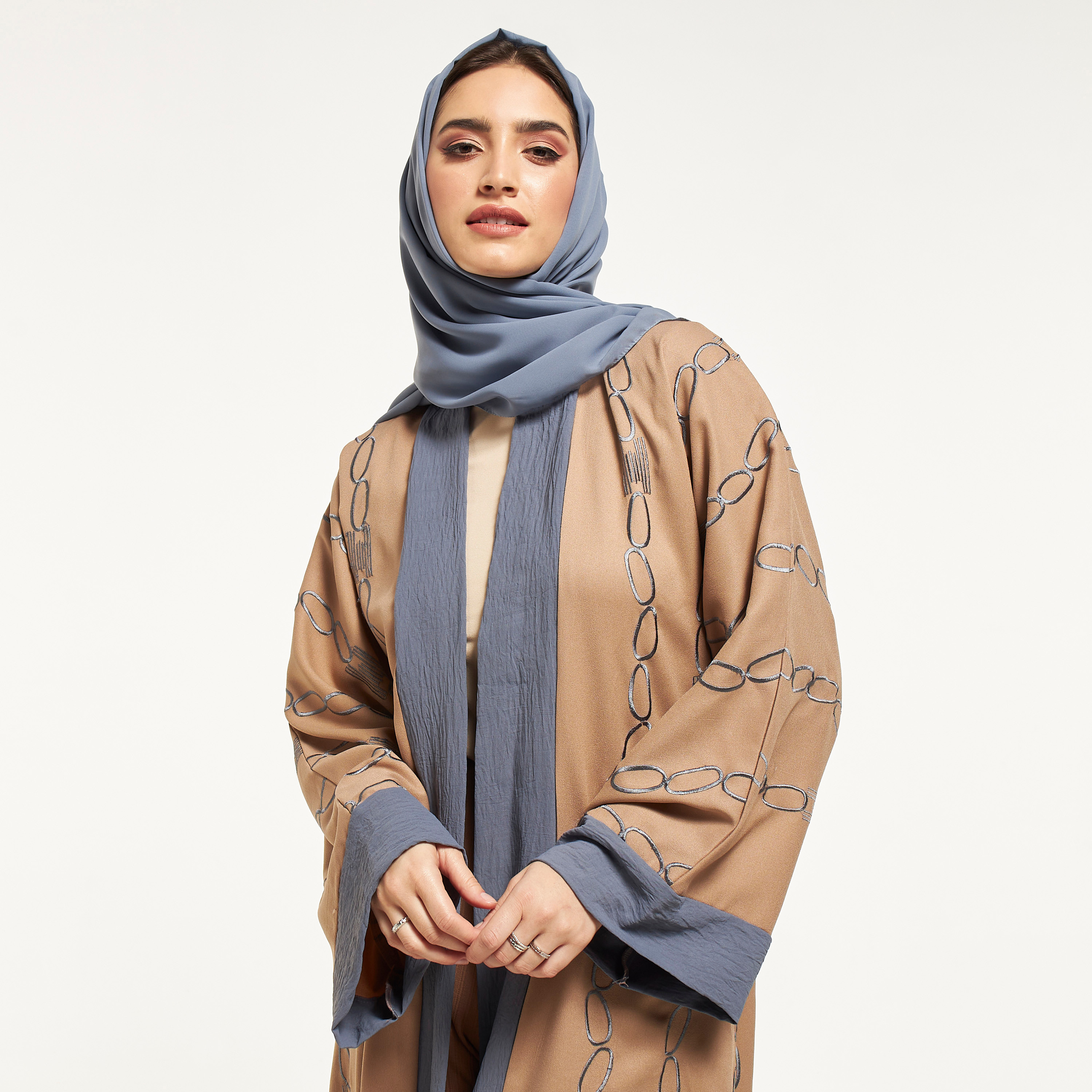 Malikah Embroidered Abaya with Hijab-women-arabicclothing-abayas-image-2