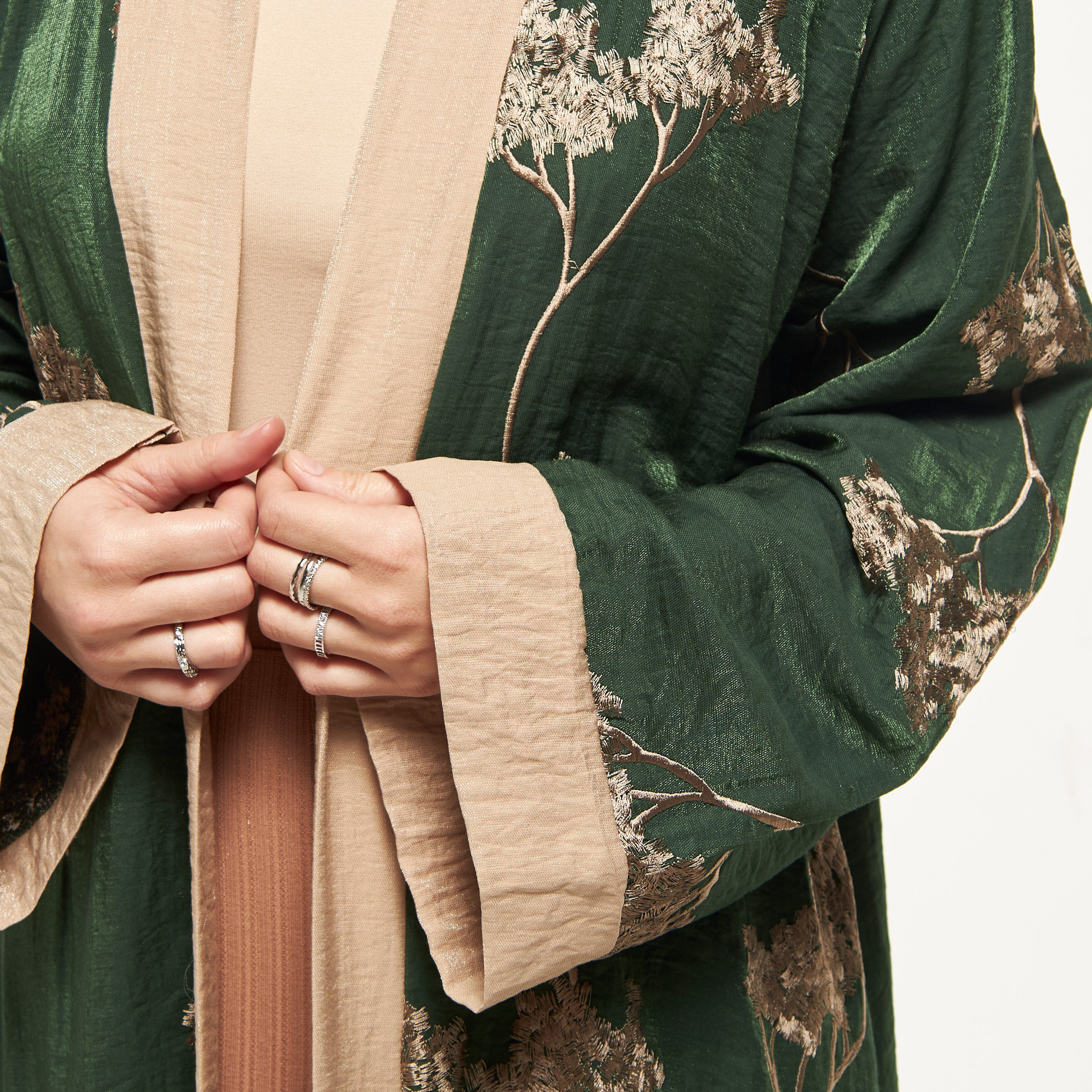 Malikah Embroidered Abaya with Hijab and Tie-Up Belt-women-arabicclothing-abayas-image-3