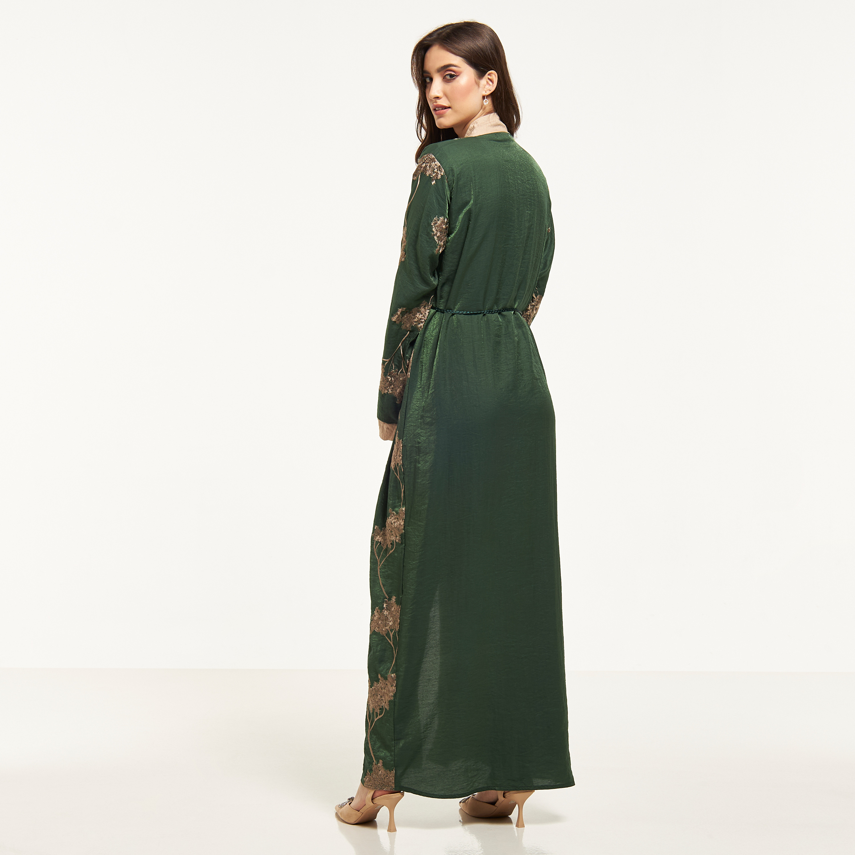Malikah Embroidered Abaya with Hijab and Tie-Up Belt-women-arabicclothing-abayas-image-5