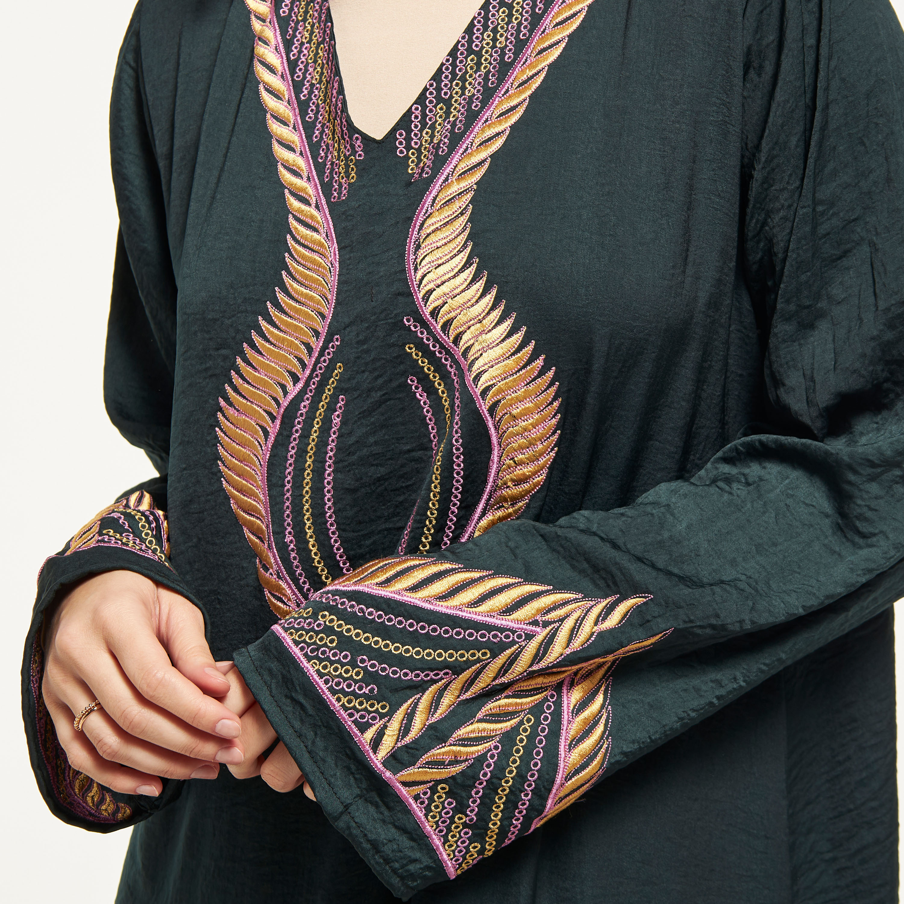 Malikah Embroidered Abaya with Tie-Up Belt-women-arabicclothing-abayas-image-3