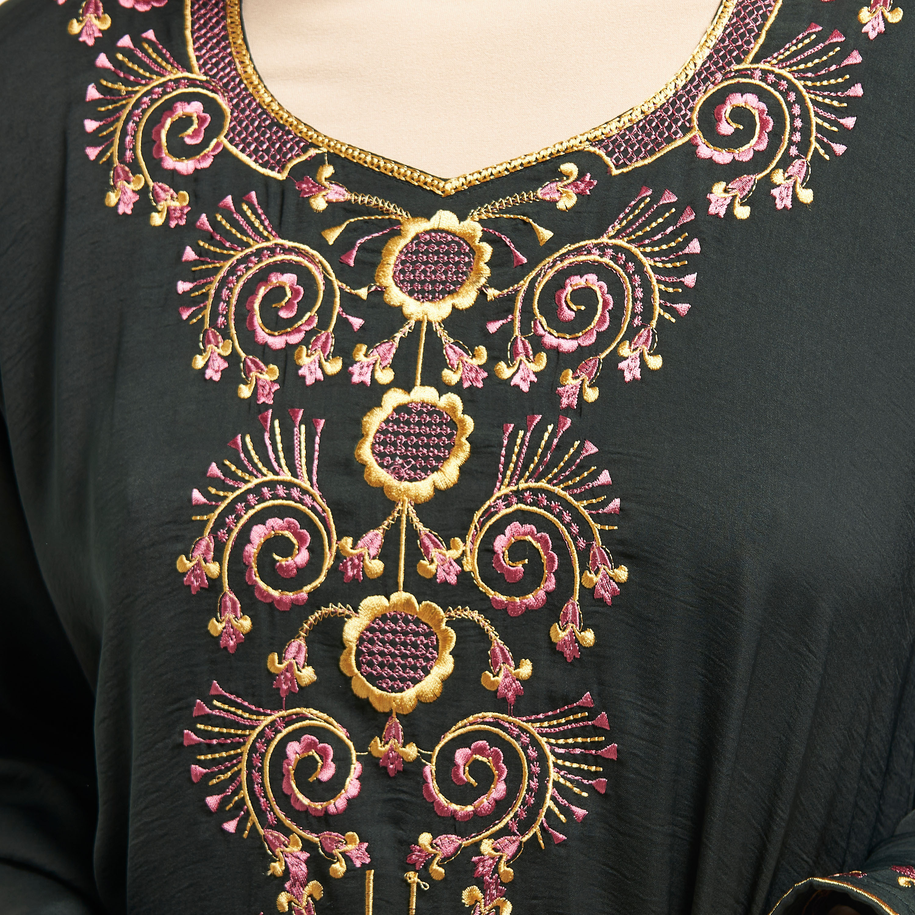 Malikah Embroidered Abaya with Tie-Up Belt-women-arabicclothing-abayas-image-3