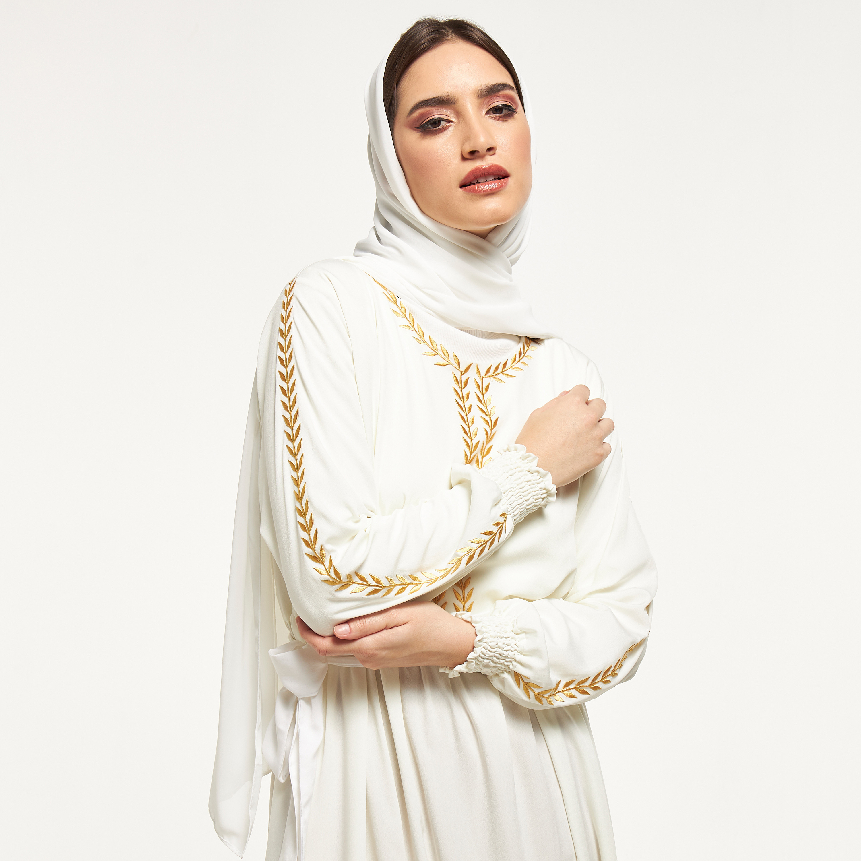 Malikah Embroidered Abaya with Tie-Up Belt-women-arabicclothing-abayas-image-2