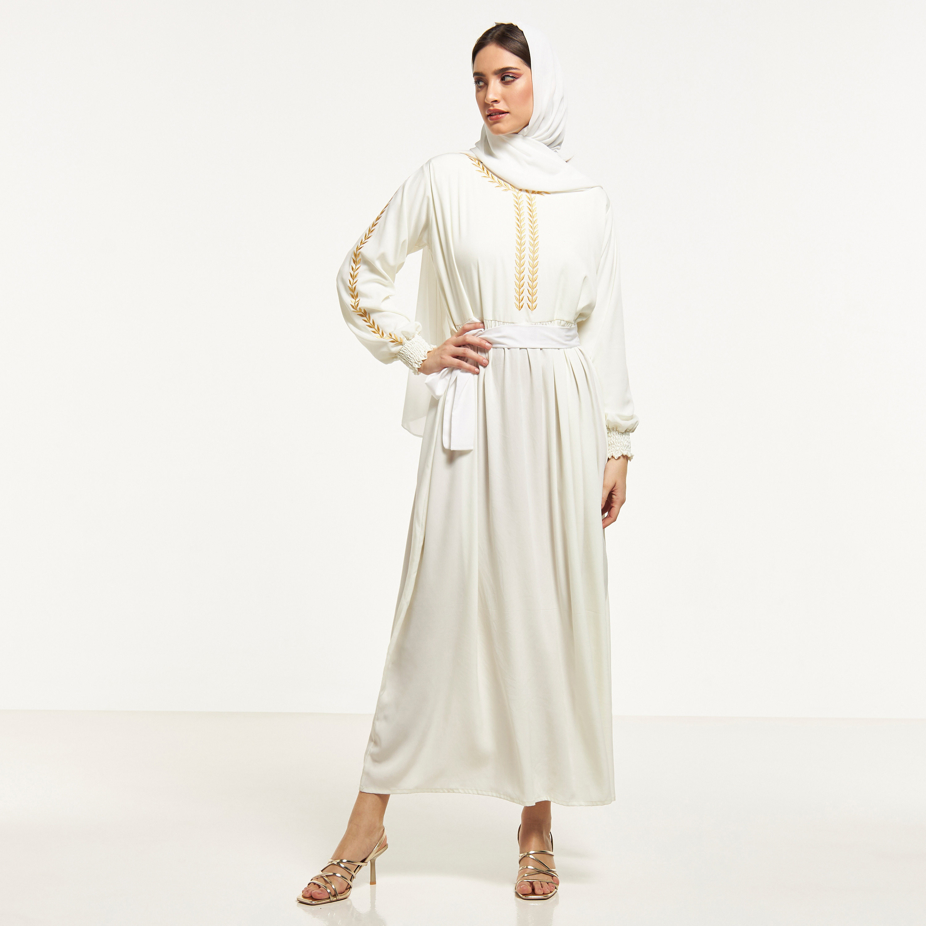 عباية مطرزة بحزام رباط من مليكة-women-arabicclothing-abayas-image-4