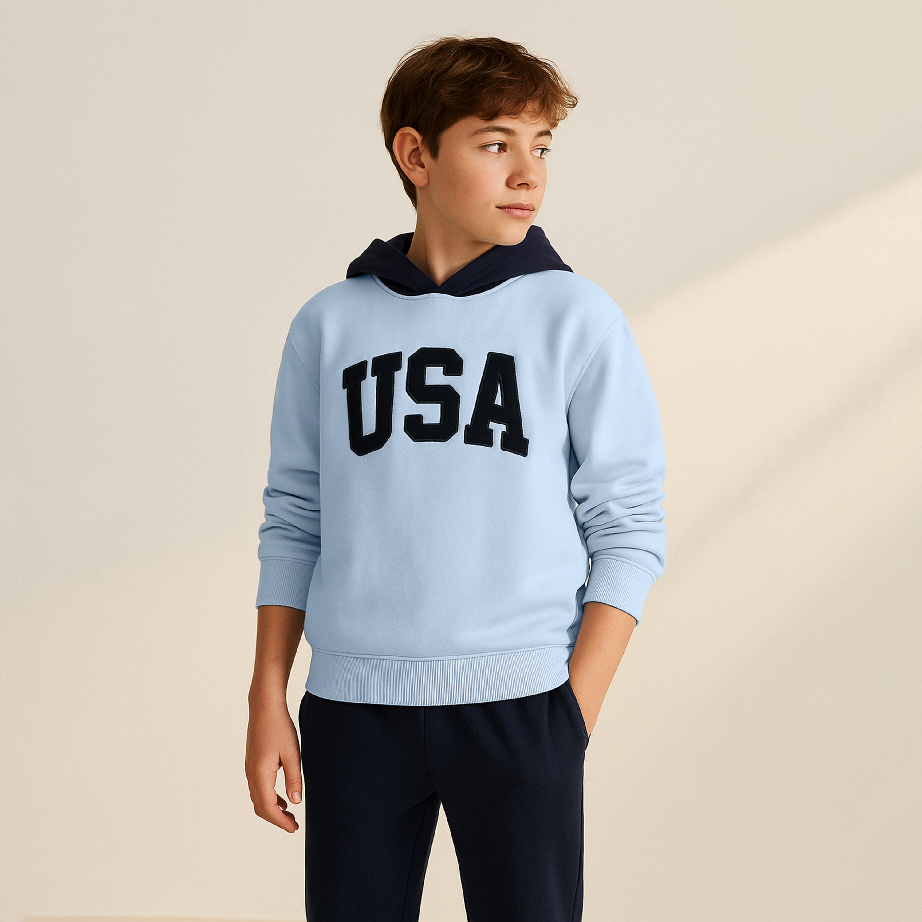 Victor and Jane USA (embroidered) Printed Hoodie-boys-clothing-winterwear-sweatshirts-image-1