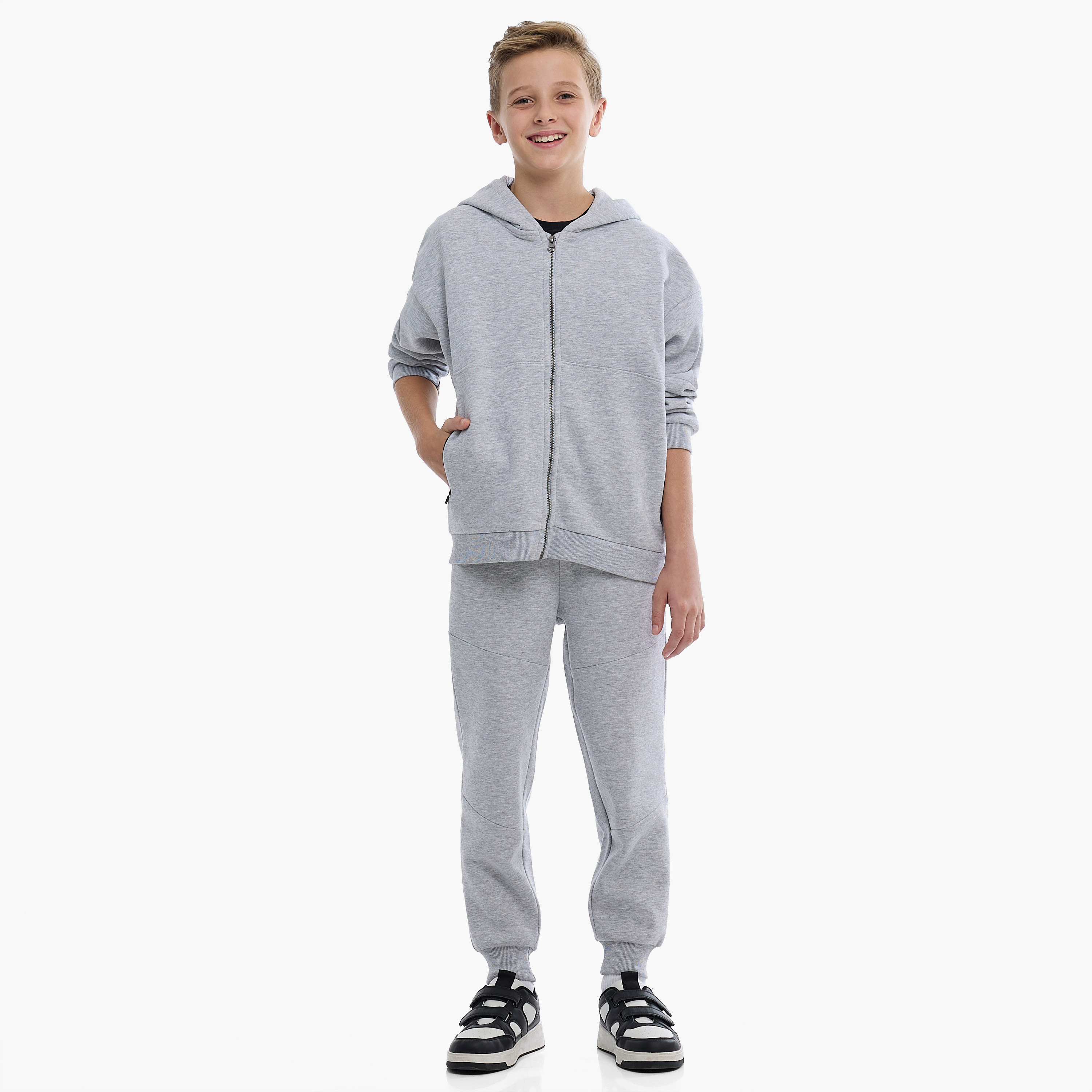 Victor and Jane 2-Piece Solid Hoodie with Pants-boys-clothing-setsandcoords-image-1