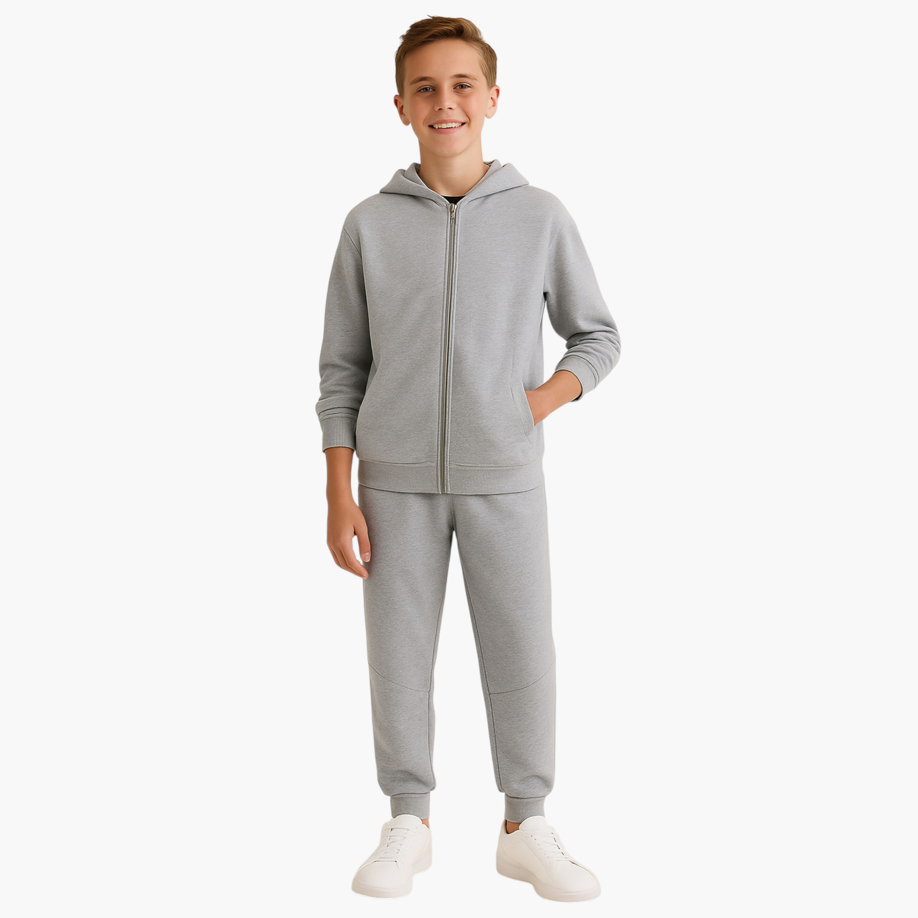 Victor and Jane 2-Piece Solid Hoodie with Pants-boys-clothing-setsandcoords-image-2
