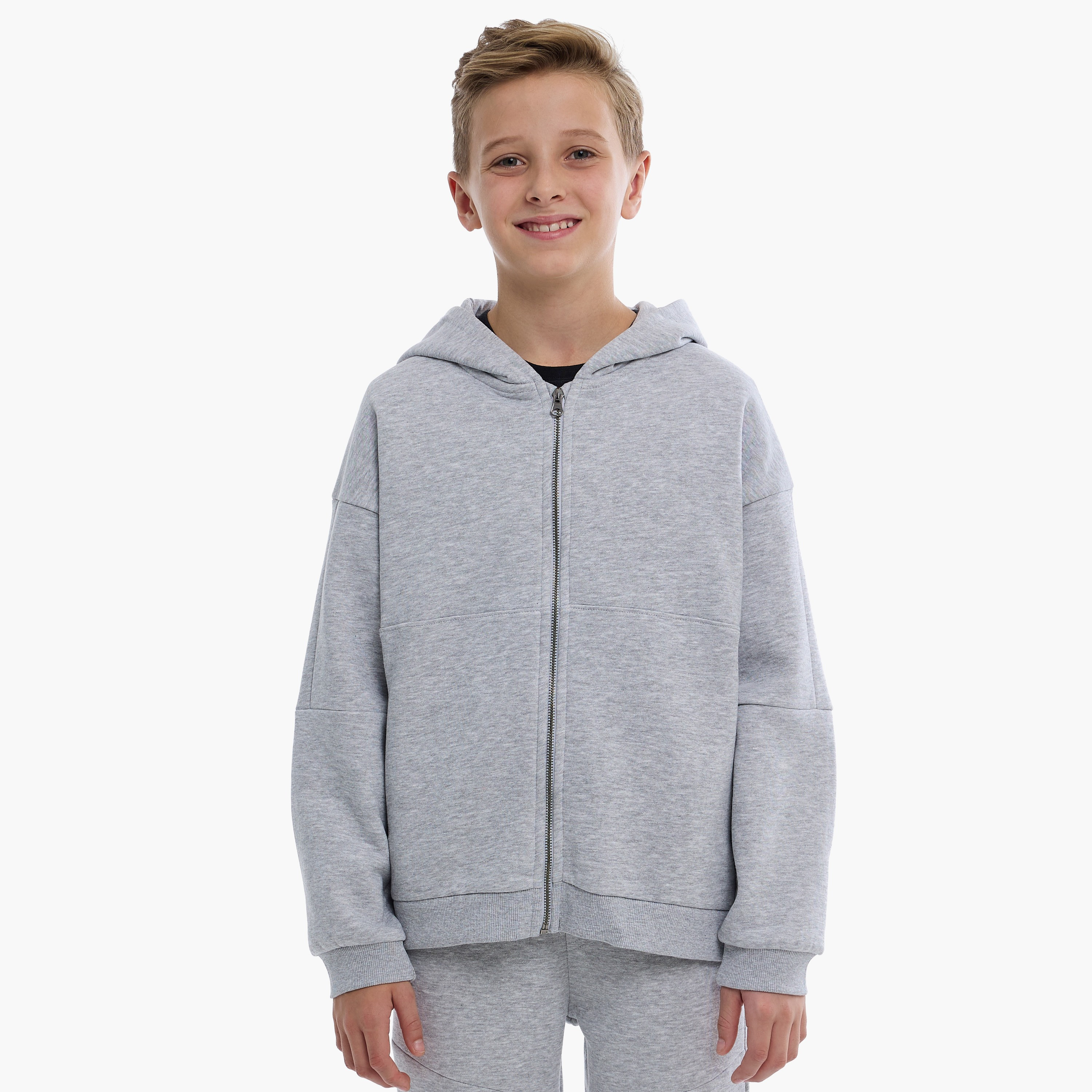 طقم من قطعتين هودي سادة مع بنطلون من فيكتور اند جين-boys-clothing-setsandcoords-image-4