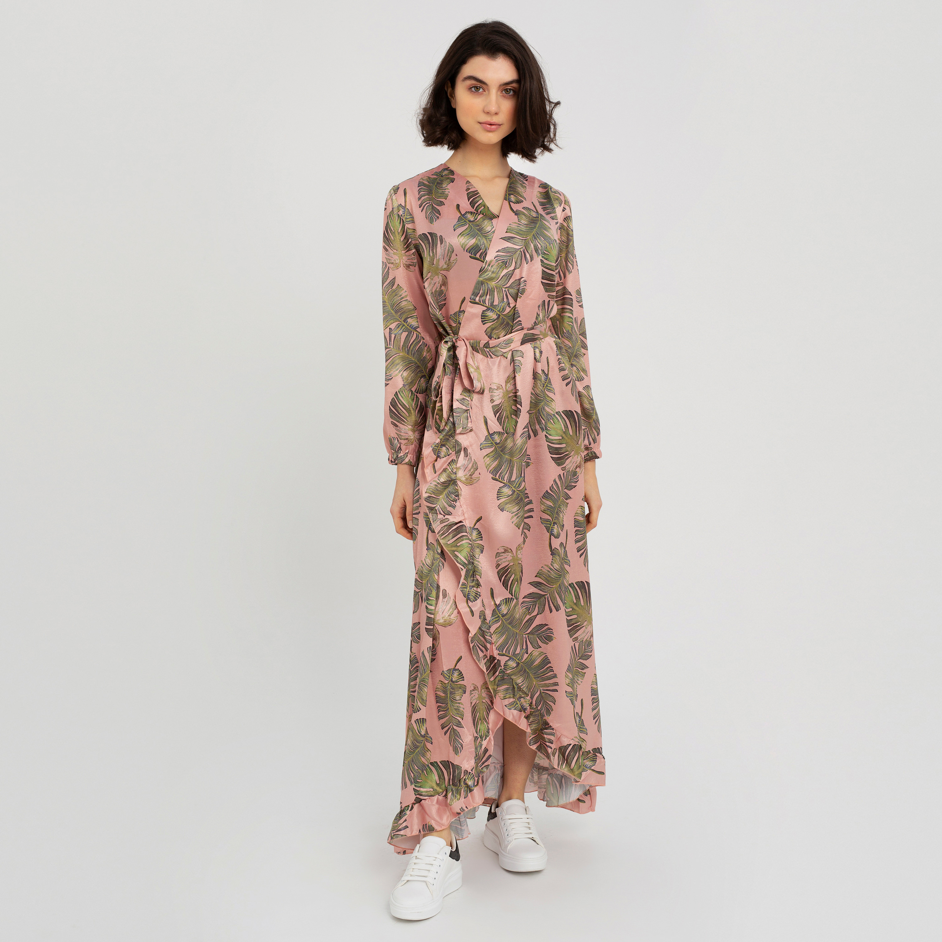 فستان طويل بأكمام طويلة وطبعات ديزي كوف-women-clothing-dresses-image-1