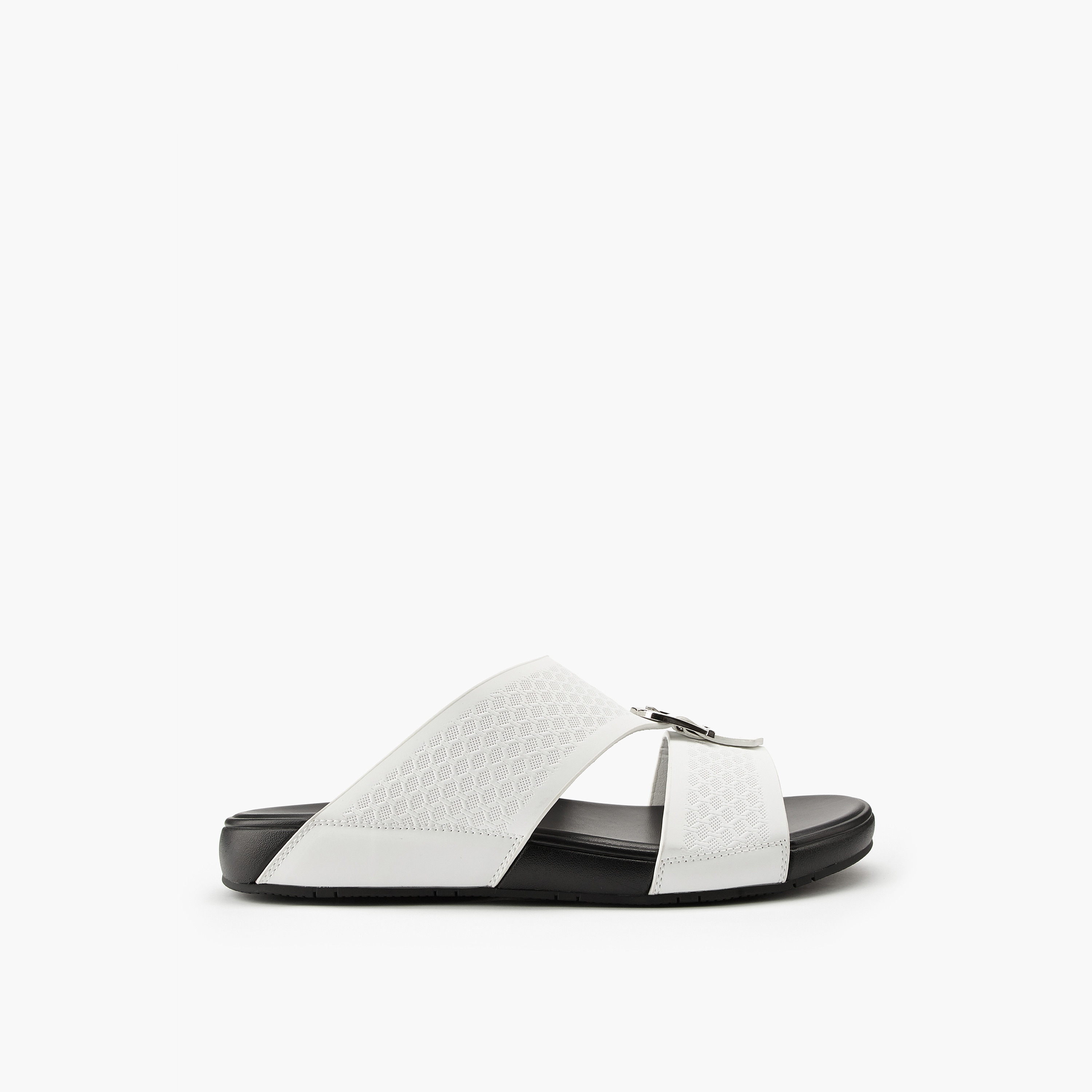 Duchini Men's Buckle Accent Slip-On Arabic Sandals-men-shoes-sandals-image-2