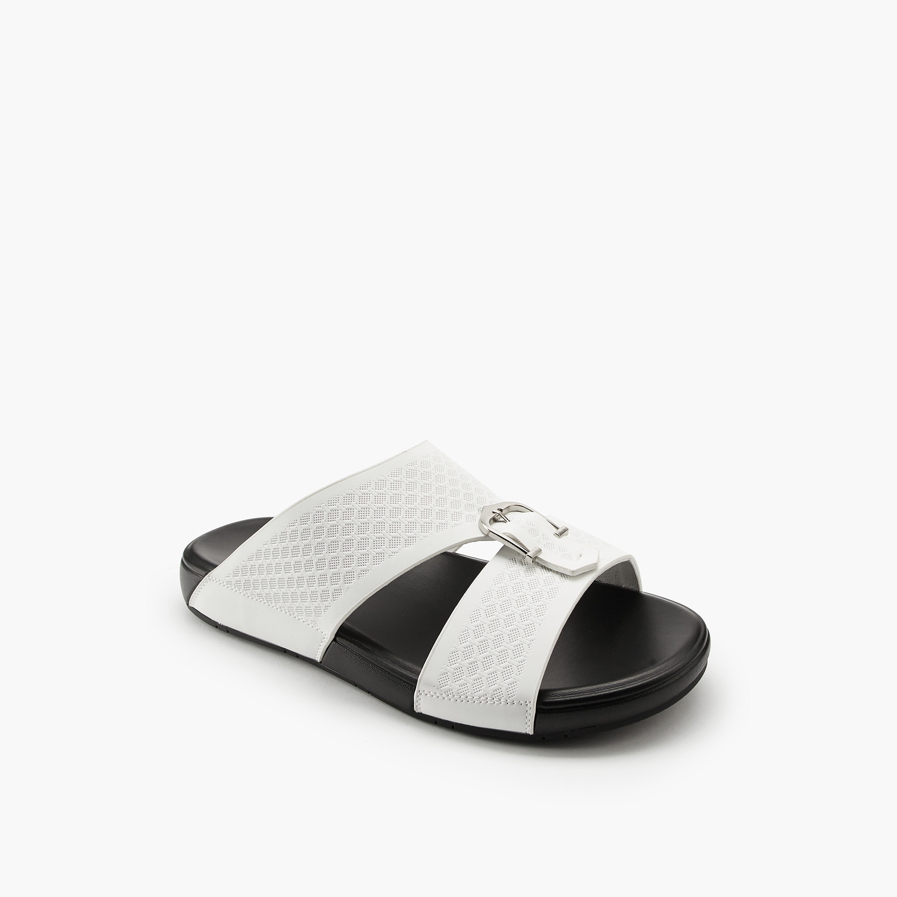 Duchini Men's Buckle Accent Slip-On Arabic Sandals-men-shoes-sandals-image-3
