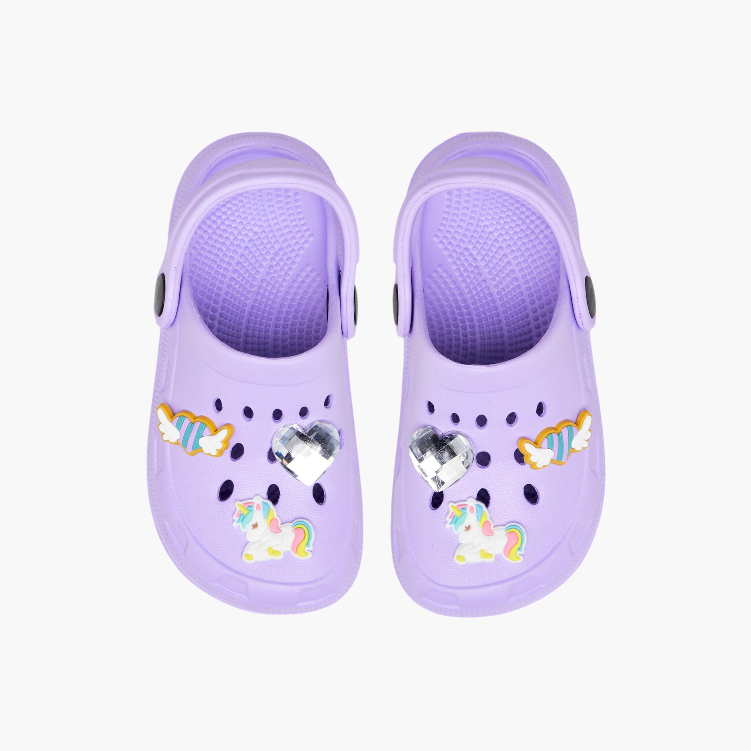 Flora Bella Unicorn Accent Clogs with Backstrap-girls-shoes-flipflopsandslides-image-1