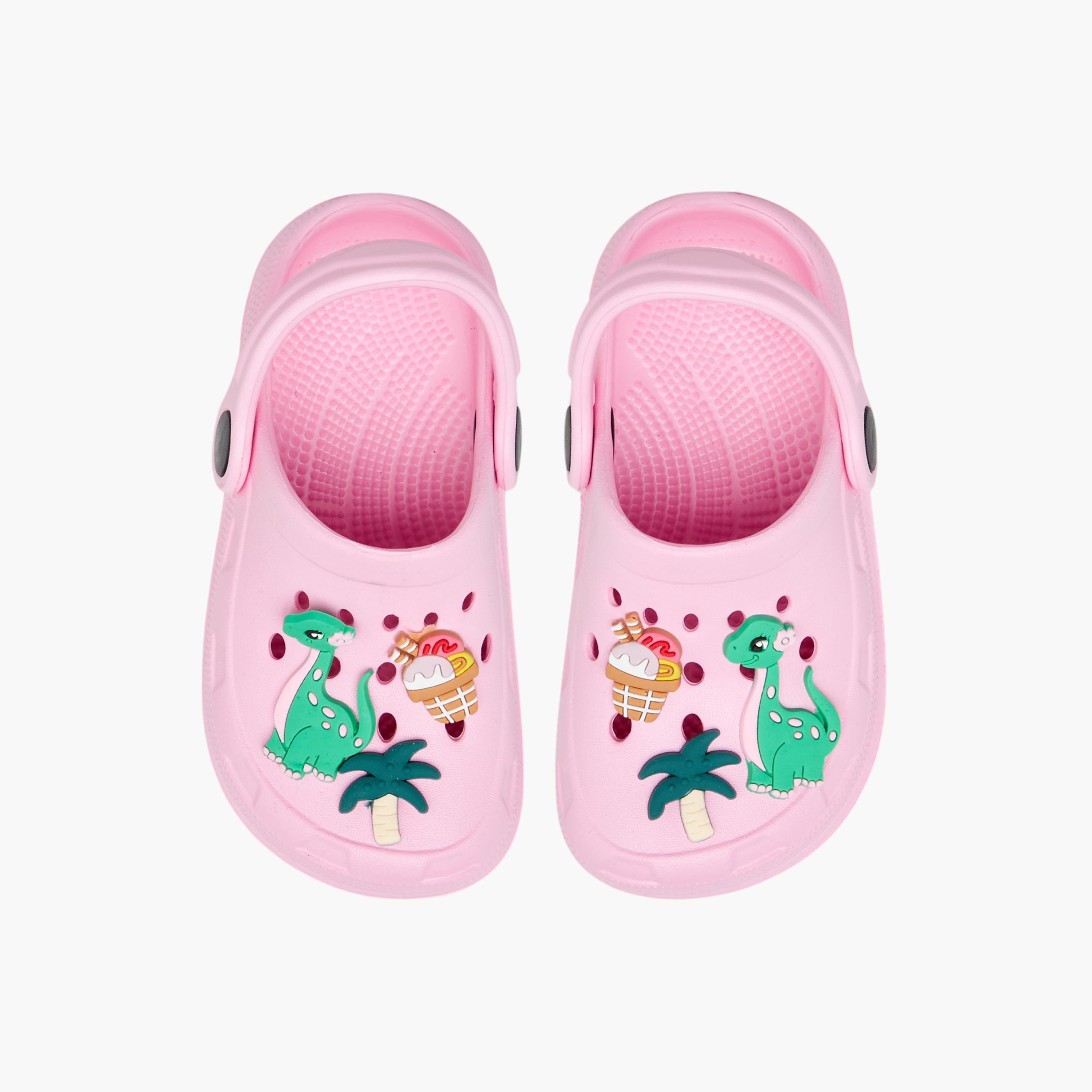 Flora Bella Dinosaur Accent Clogs with Backstrap-girls-shoes-flipflopsandslides-image-1