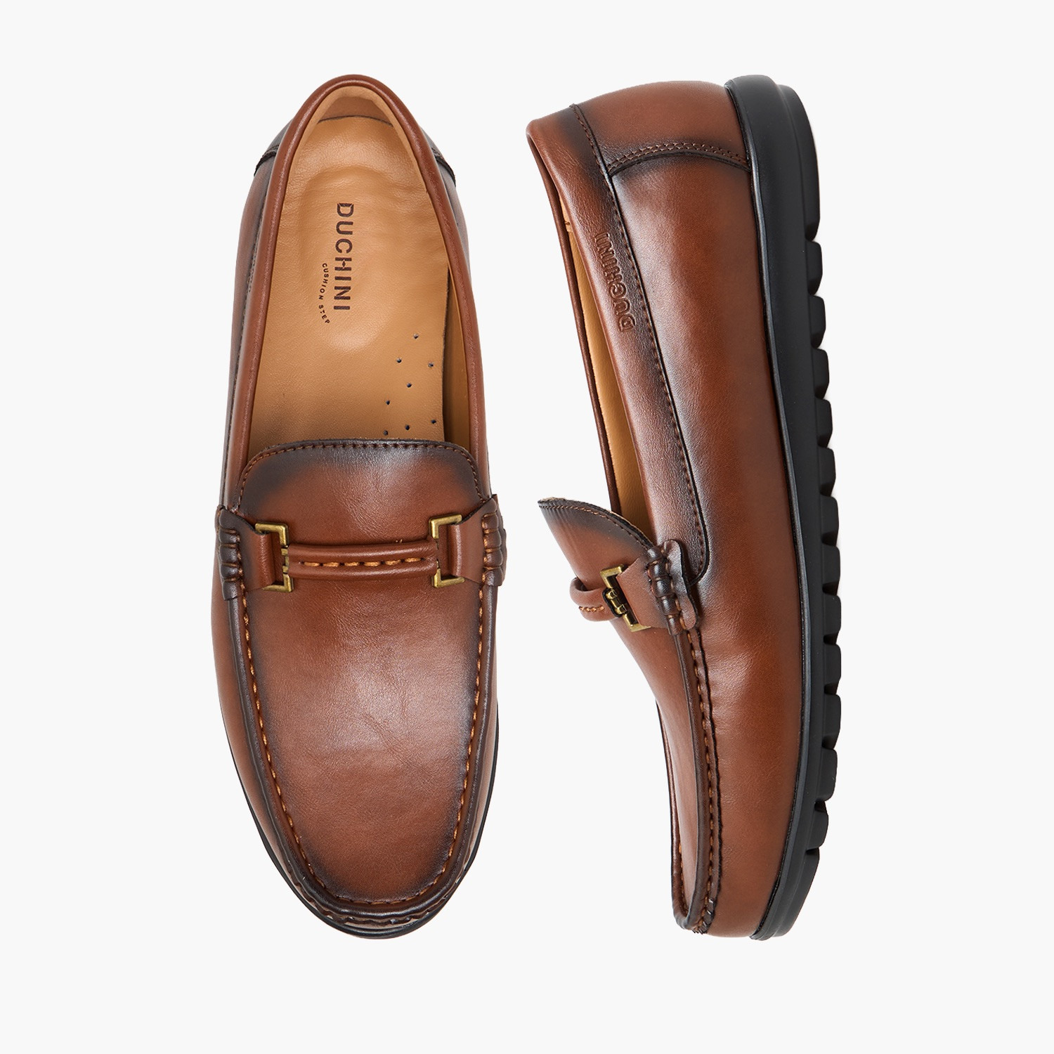 Duchini Men Metallic Accent Loafer-men-shoes-formalshoes-image-1