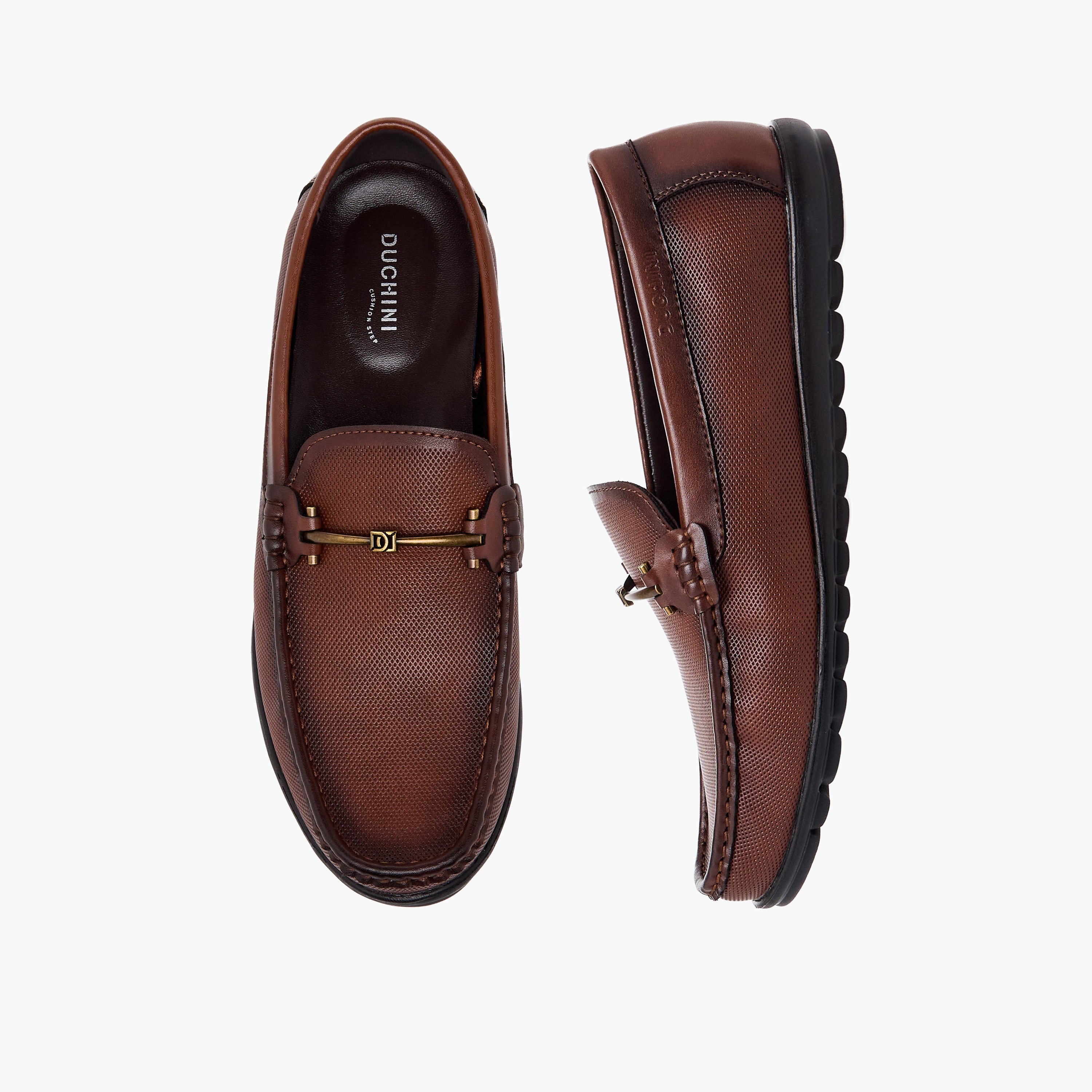 Duchini Men Textured Slip-On Loafers-men-shoes-formalshoes-image-1