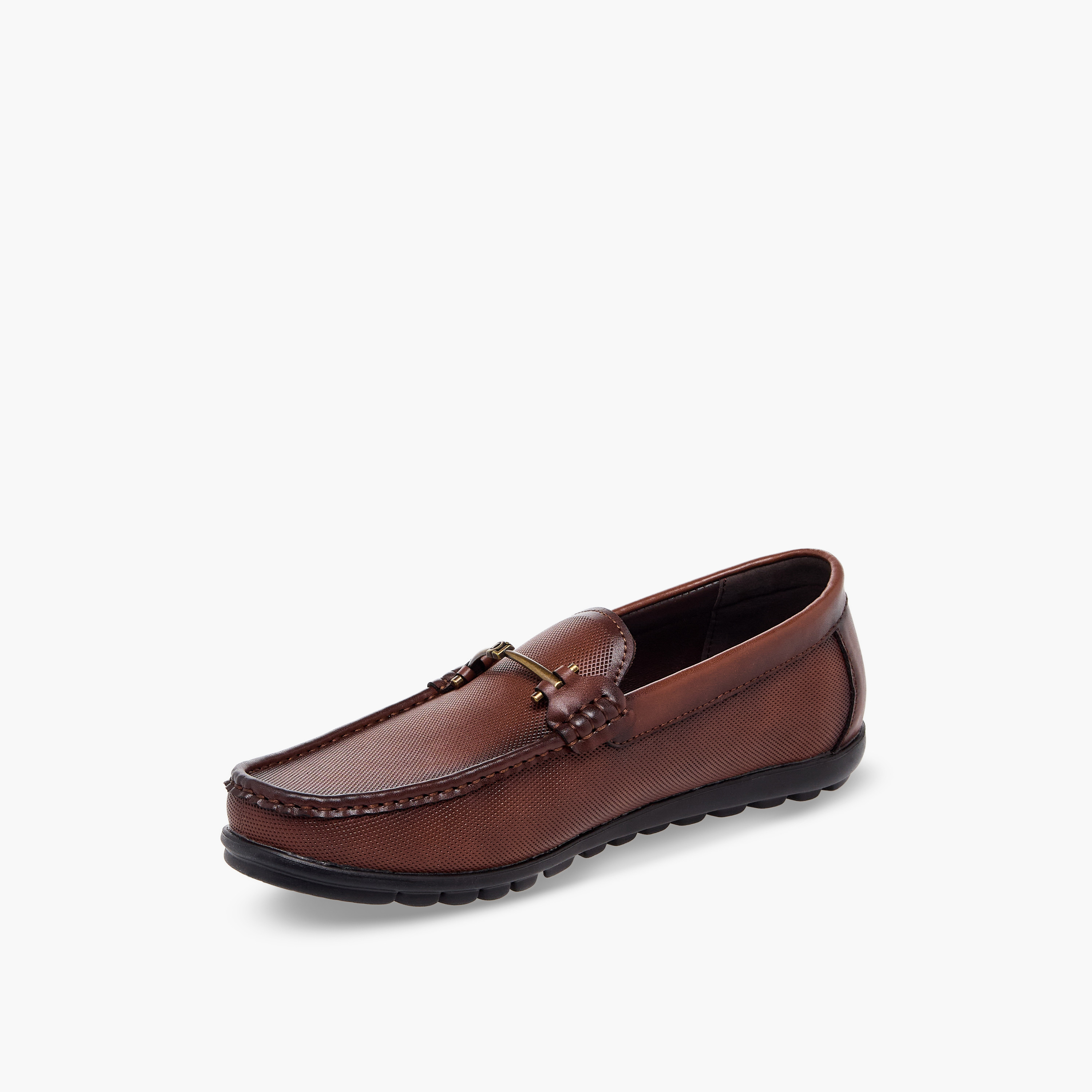 Duchini Men Textured Slip-On Loafers-men-shoes-formalshoes-image-4