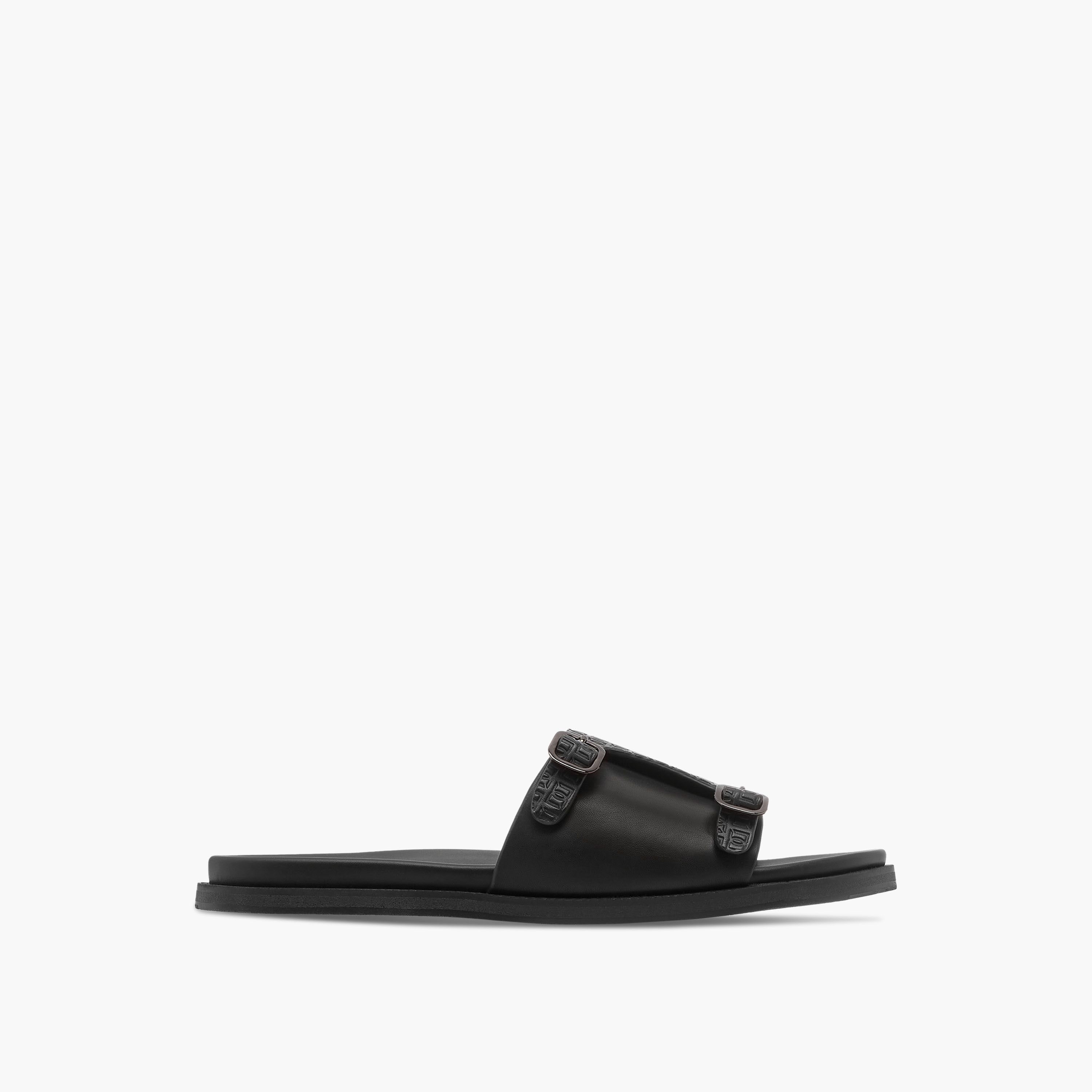 Duchini Men's Monogram Embossed Slip-On Comfort Sandals-men-shoes-sandals-image-2
