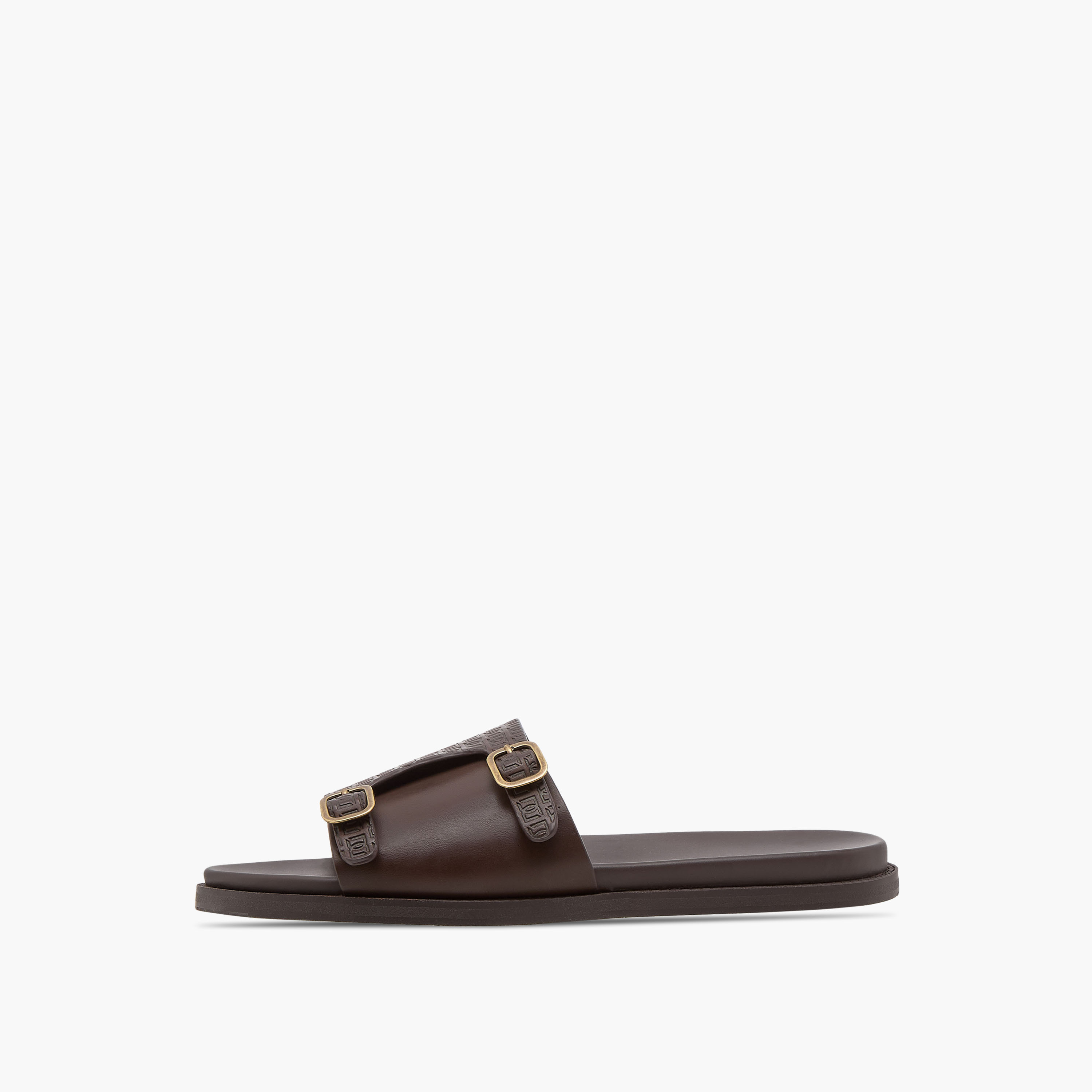 Duchini Men's Monogram Embossed Slip-On Comfort Sandals-men-shoes-sandals-image-3