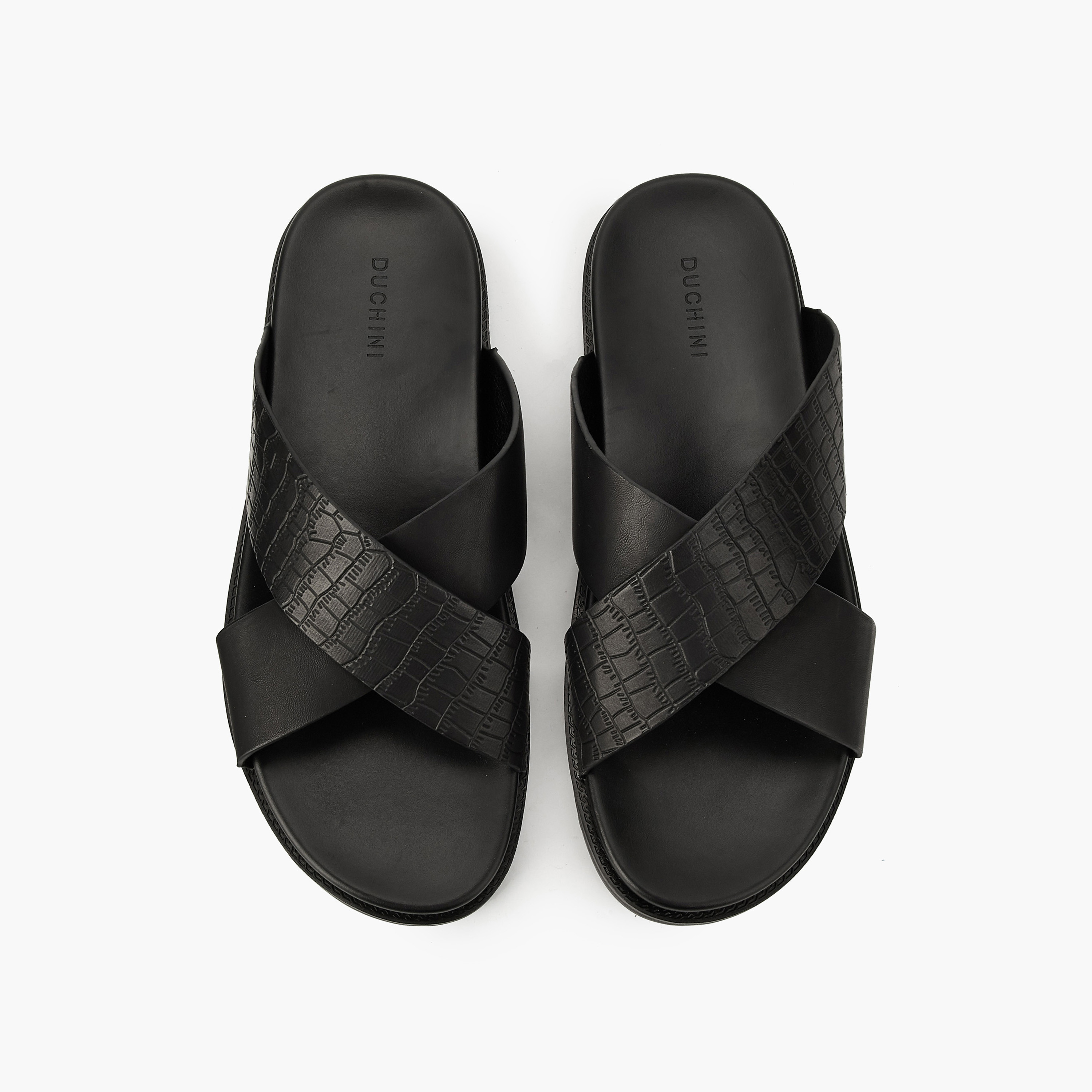 Duchini Men Slip-On Cross Strap Sandals-men-shoes-sandals-image-1