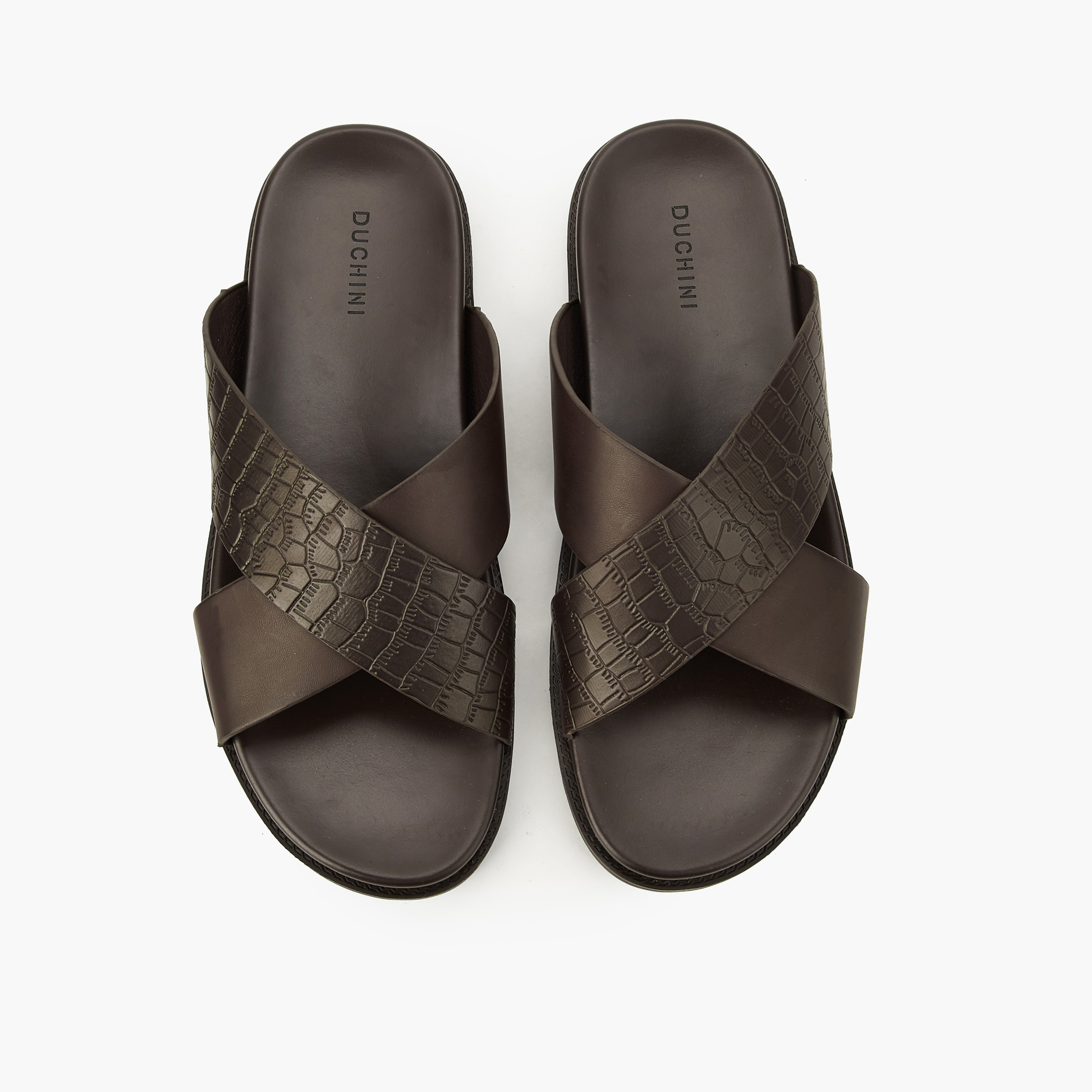 Duchini Men Slip-On Cross Strap Sandals-men-shoes-sandals-image-1