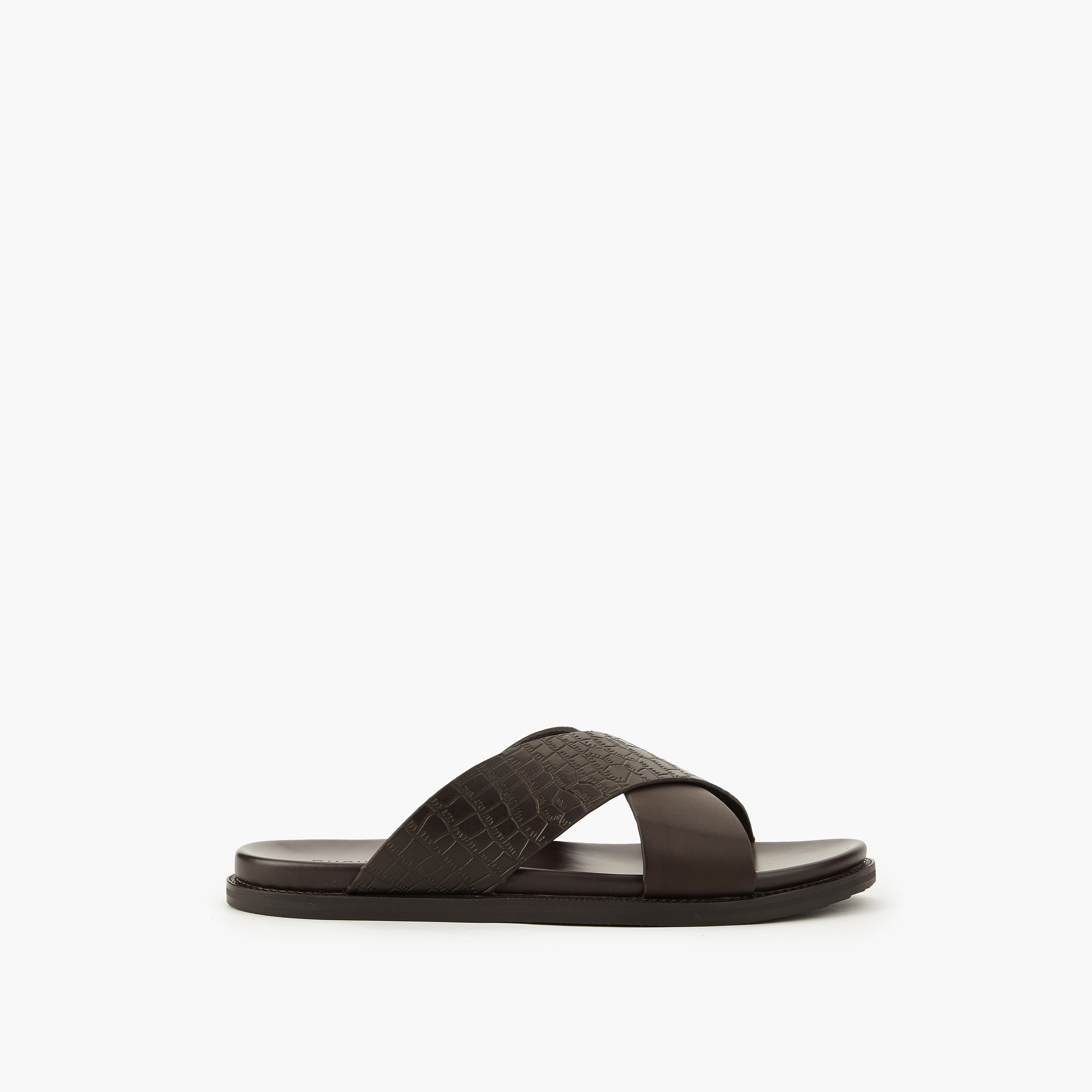 Duchini Men Slip-On Cross Strap Sandals-men-shoes-sandals-image-2