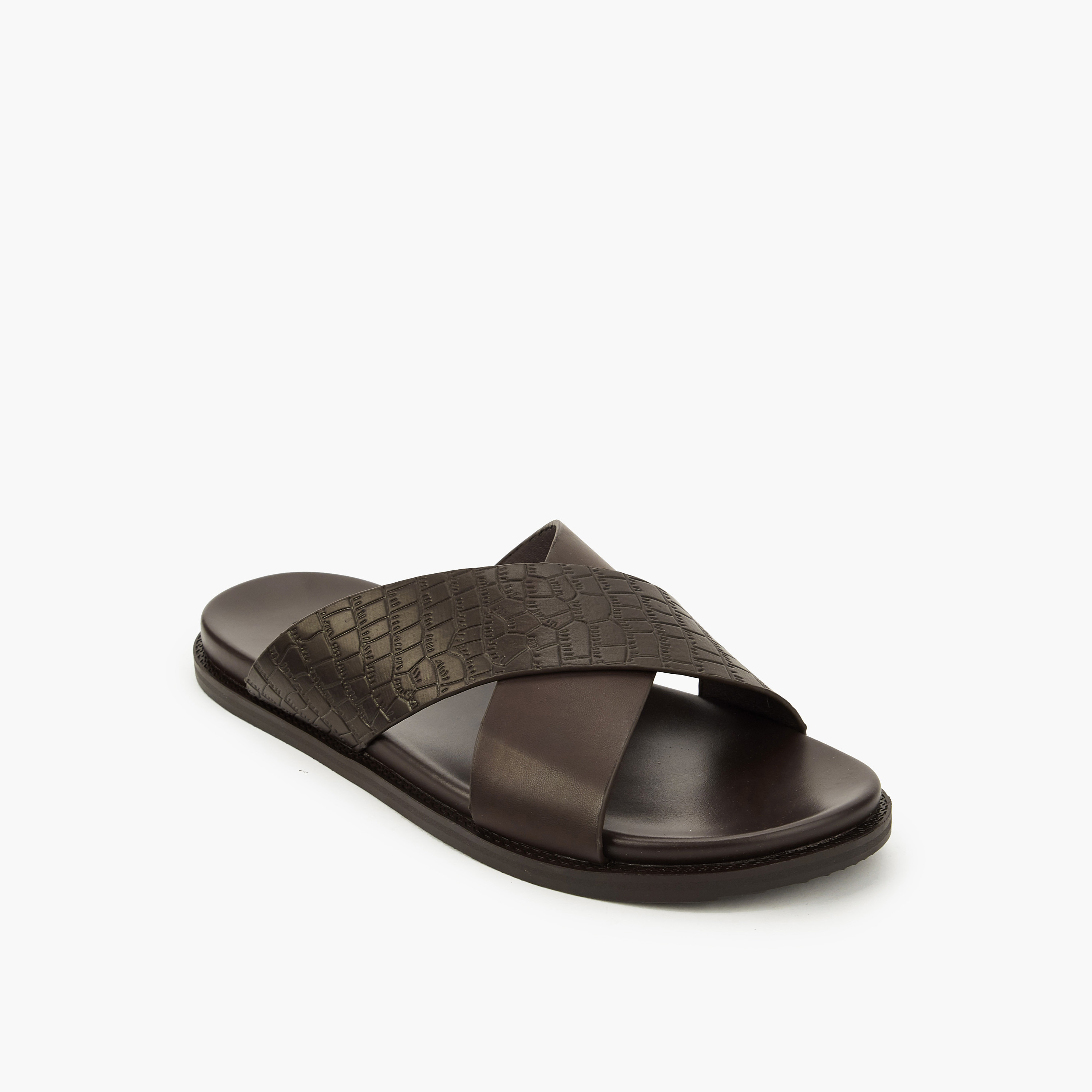 Duchini Men Slip-On Cross Strap Sandals-men-shoes-sandals-image-3