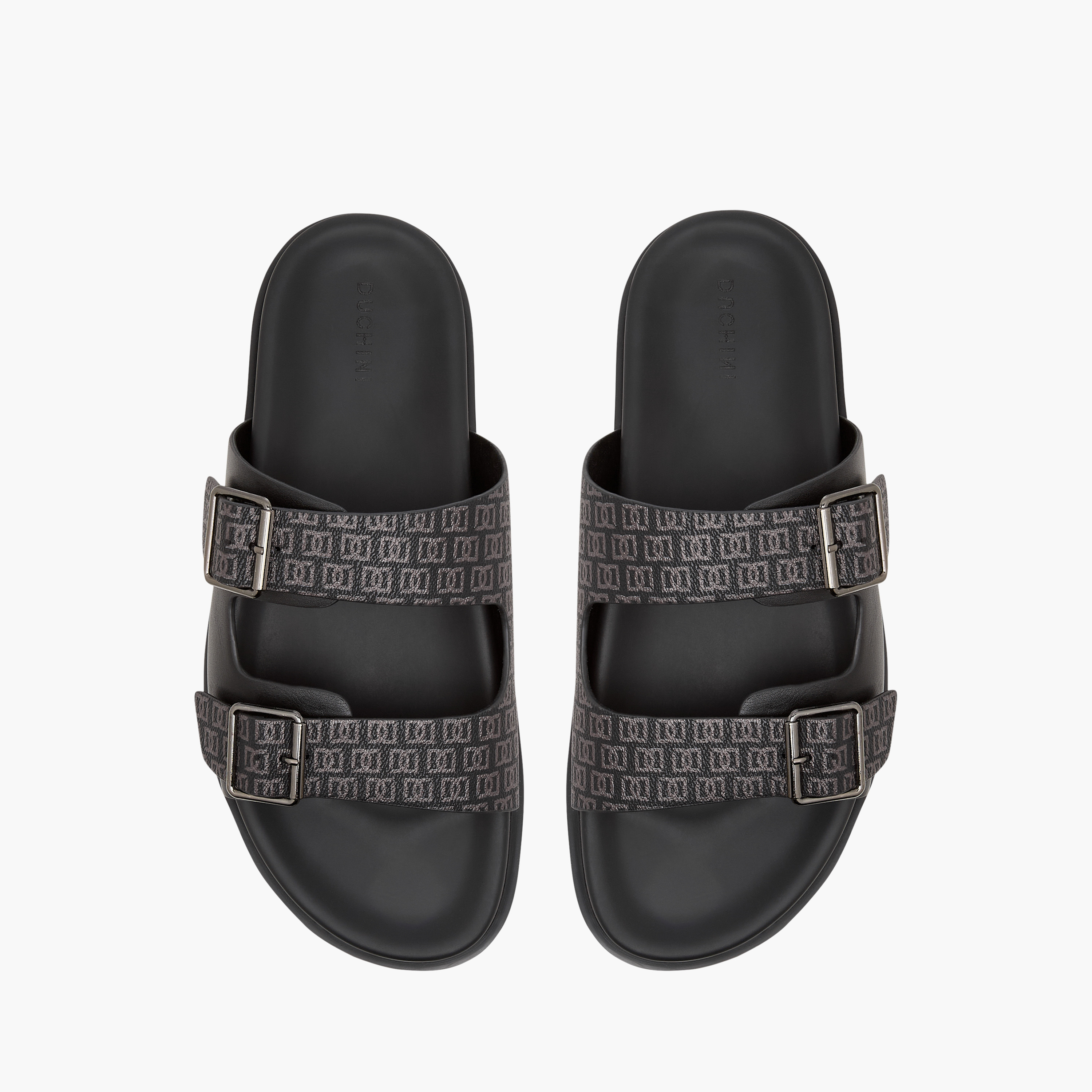Duchini Men's Monogram Print Slip-On Comfort Sandals-men-shoes-sandals-image-1