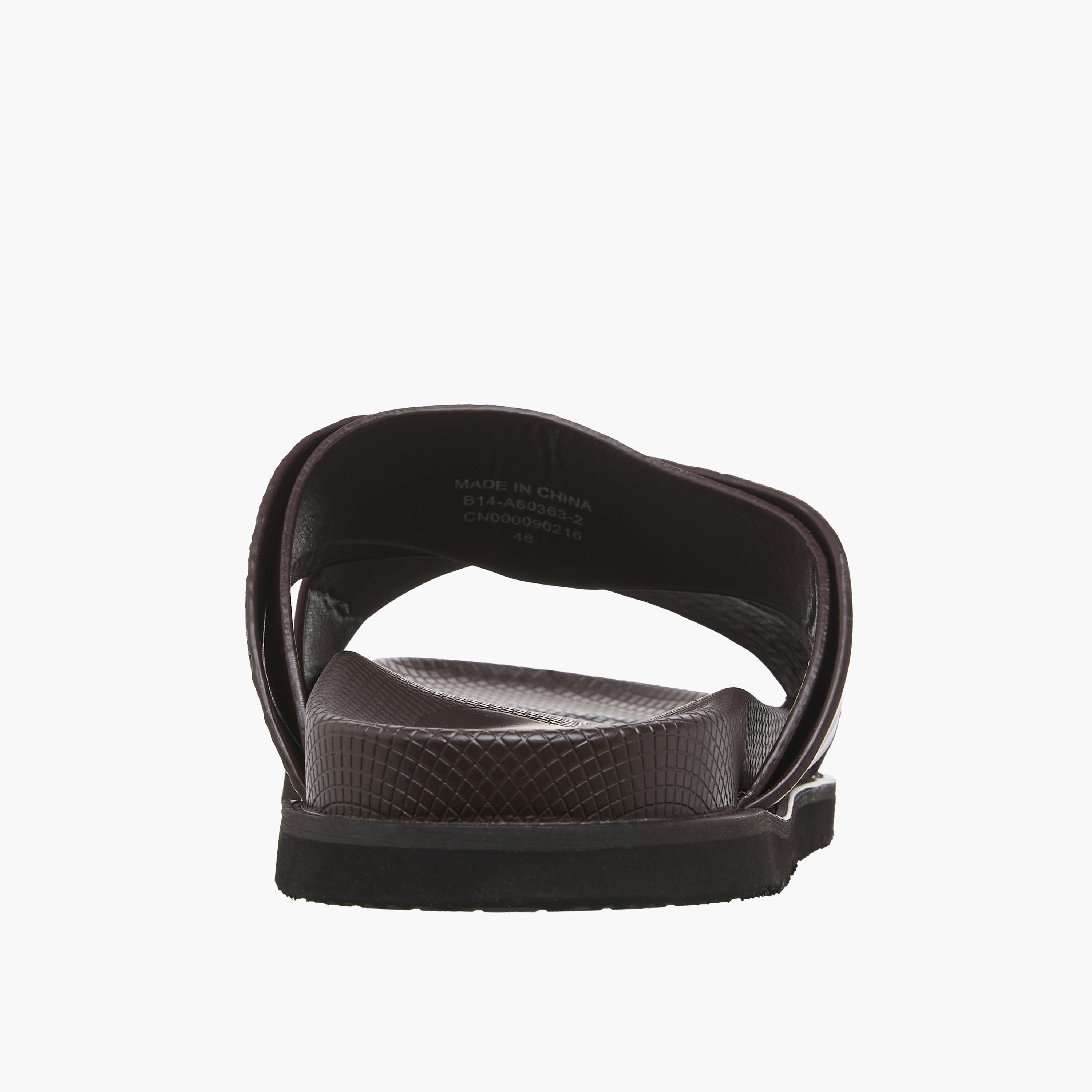 Duchini Men Monogram Textured Cross Strap Comfort Sandals-men-shoes-sandals-image-5