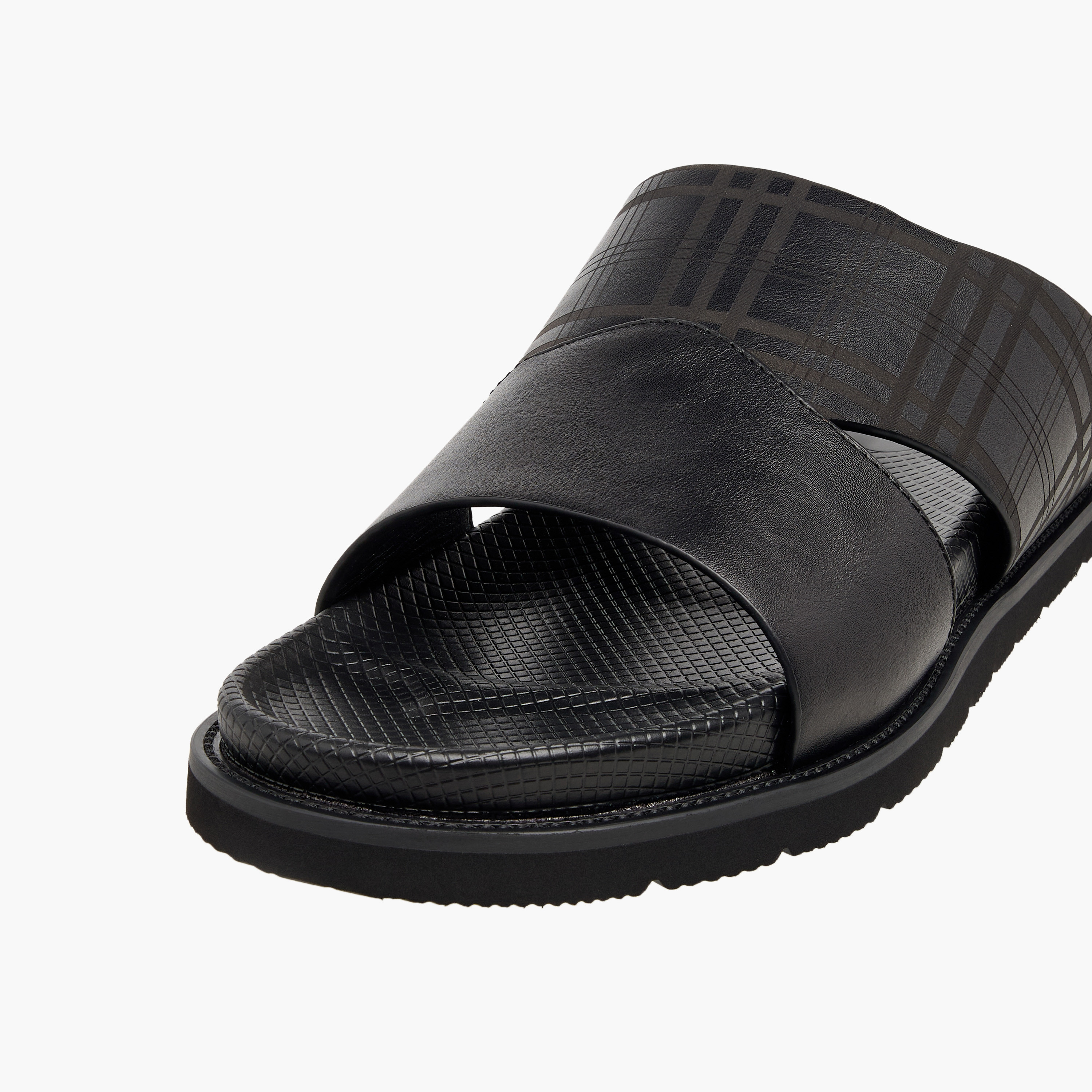 Duchini Men Checked Slip-On Comfort Sandals-men-shoes-sandals-image-4