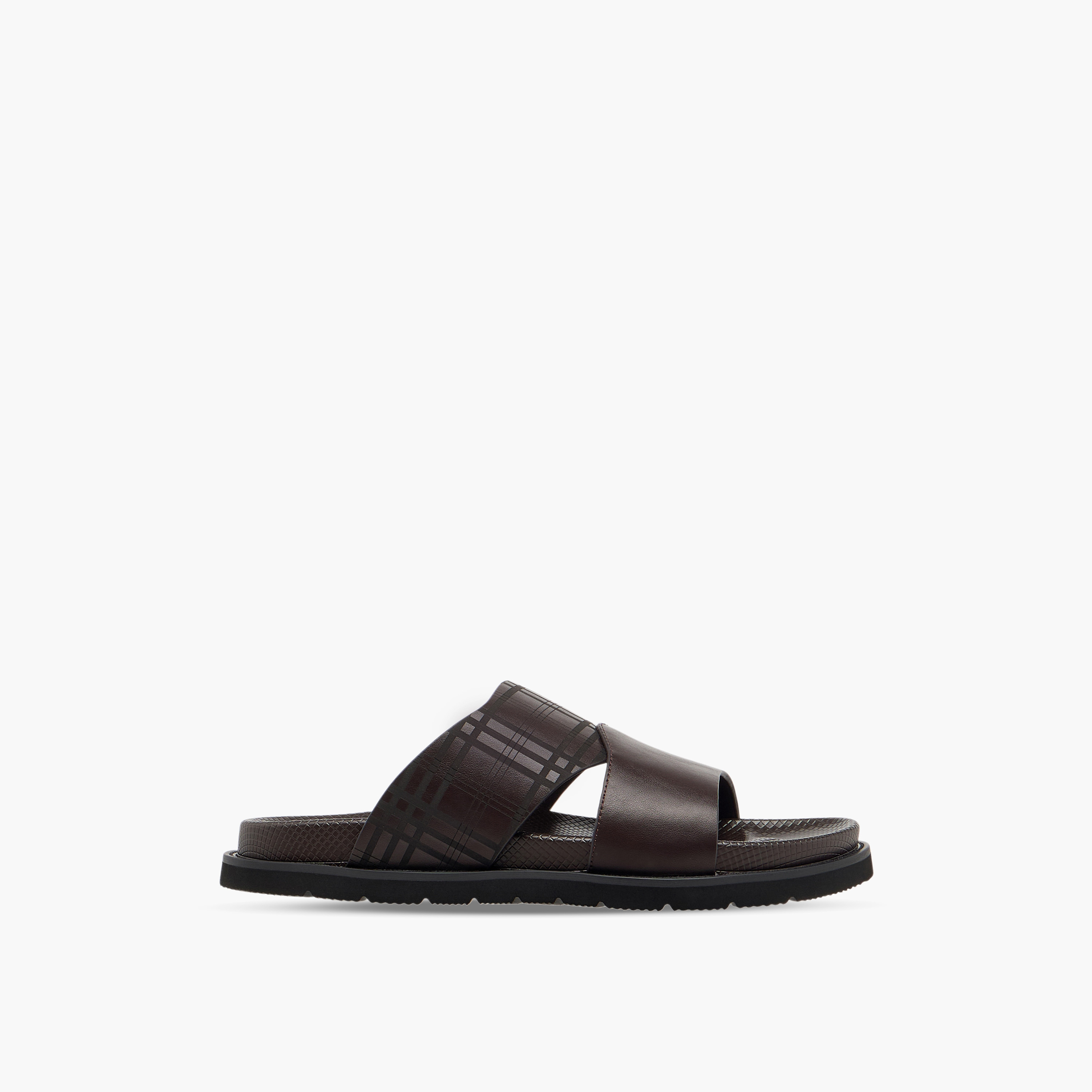 Duchini Men Checked Slip-On Comfort Sandals-men-shoes-sandals-image-3