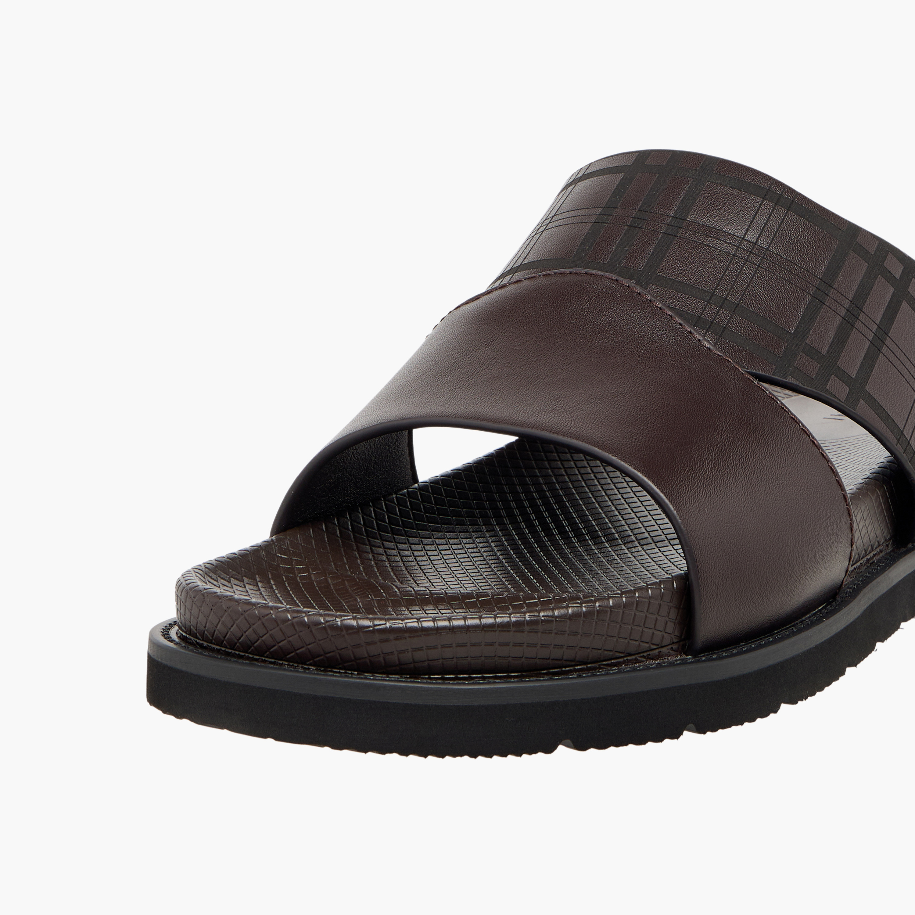 Duchini Men Checked Slip-On Comfort Sandals-men-shoes-sandals-image-4