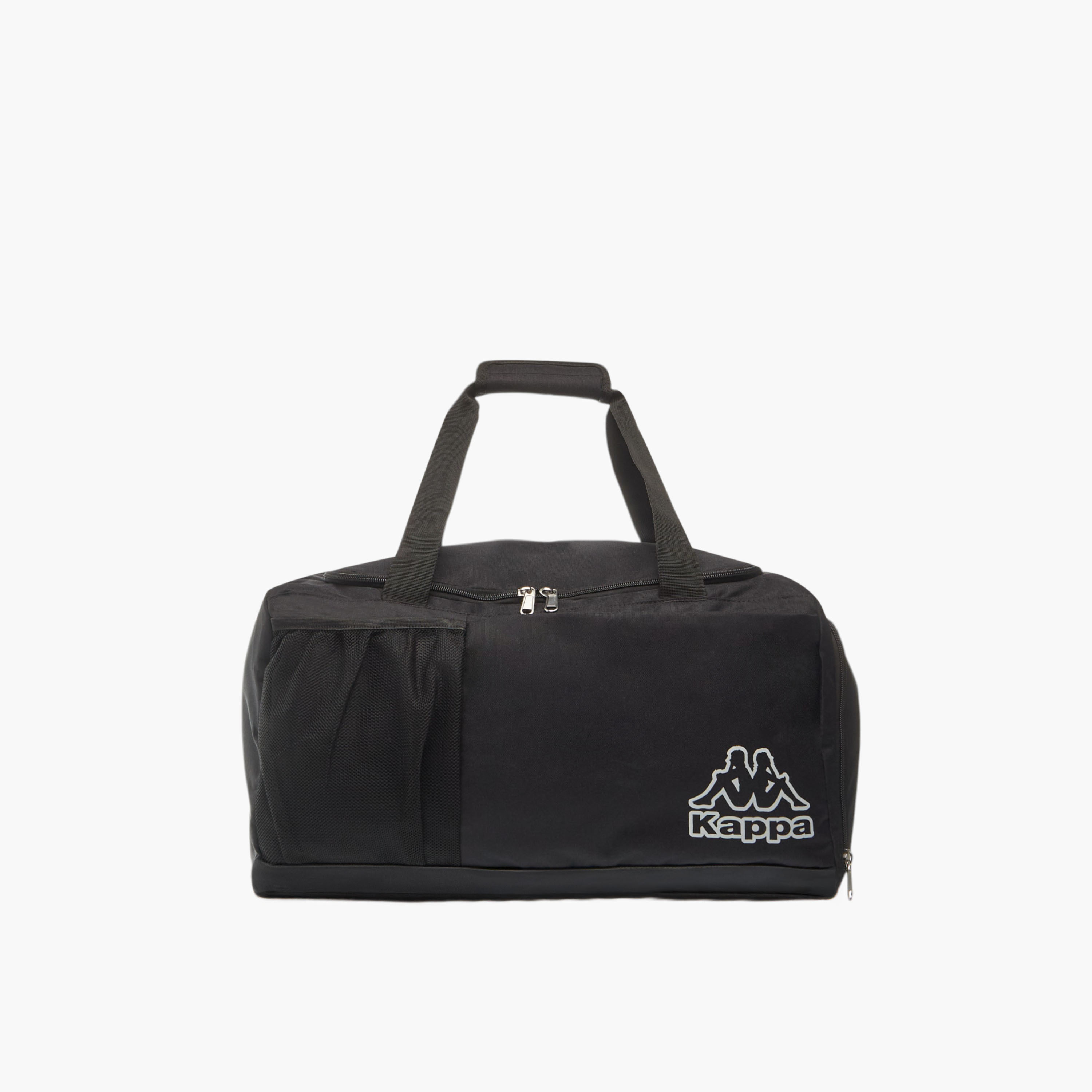 Kappa Logo Print Duffel Bag with Handles and Zip Closure-travel-luggagesandbags-dufflebags-image-1