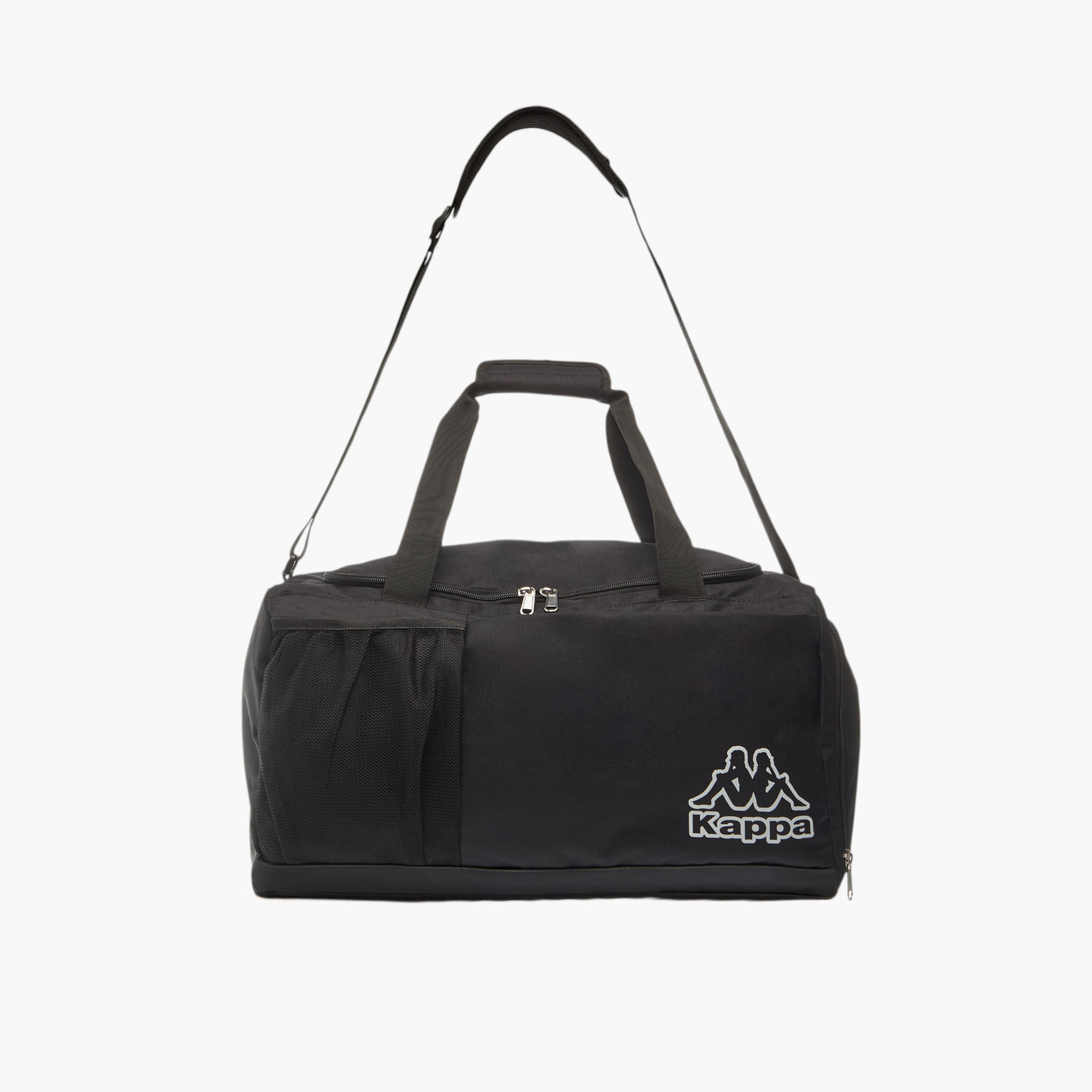 Kappa Logo Print Duffel Bag with Handles and Zip Closure-travel-luggagesandbags-dufflebags-image-2
